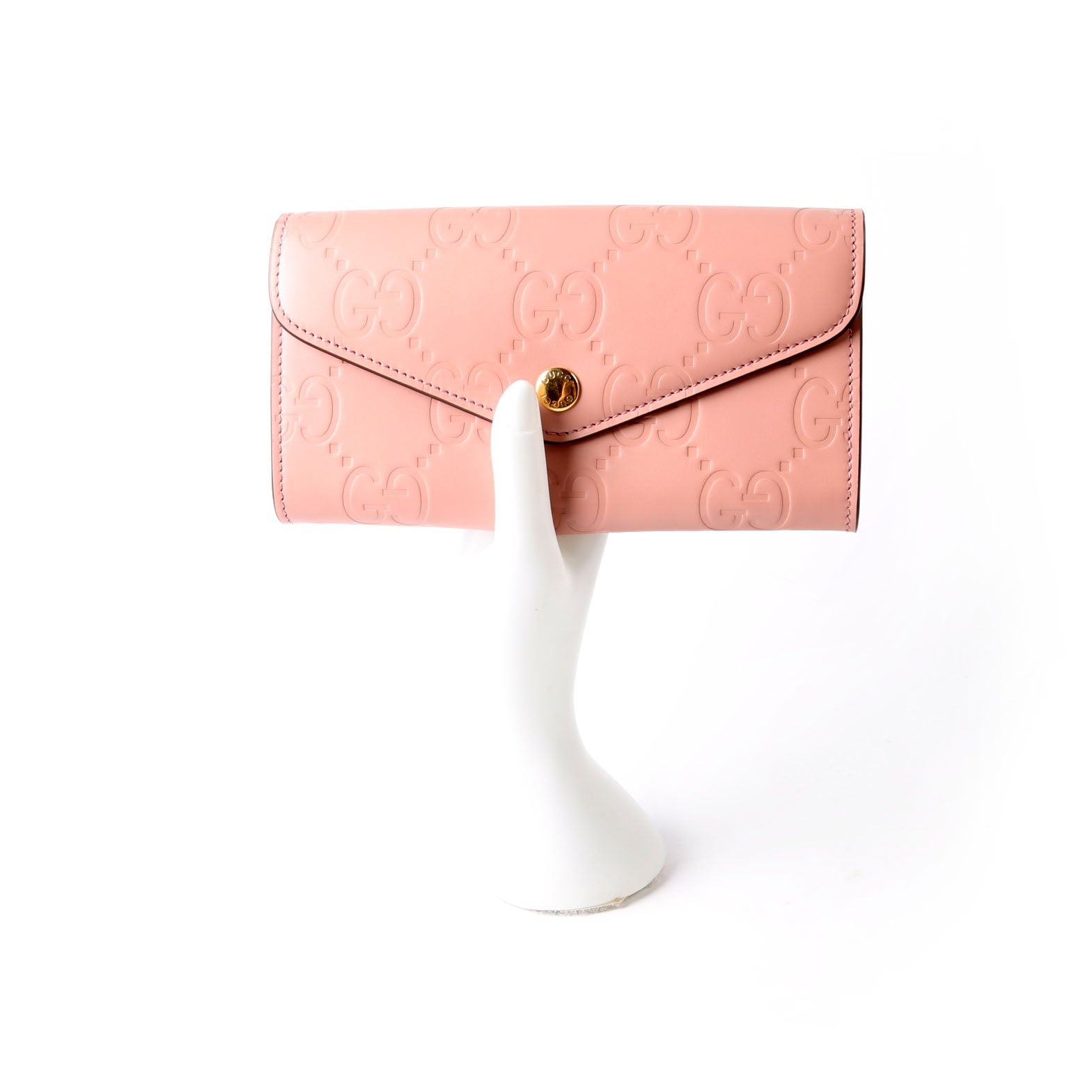 Gucci 772791 GG Leather Continental Wallet Pink