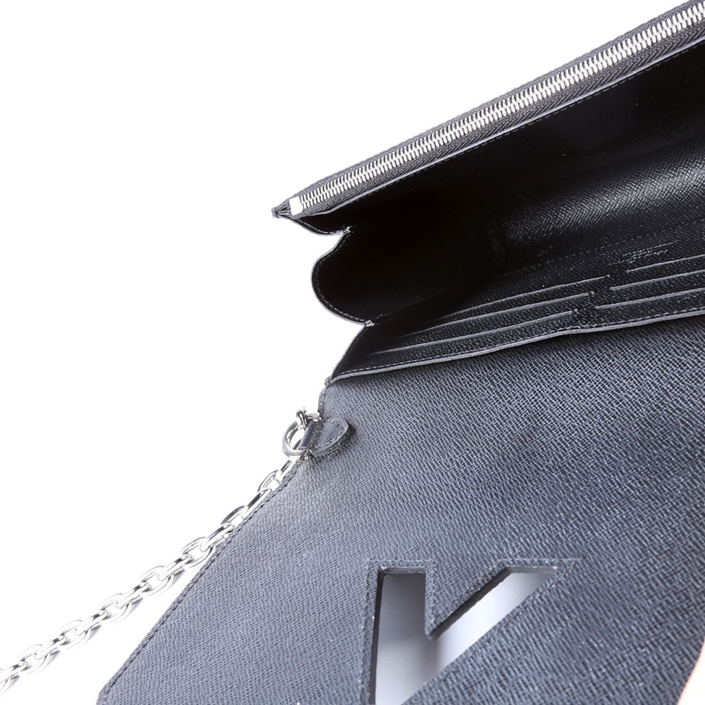 Twist Chain Wallet Epi Black/Silver