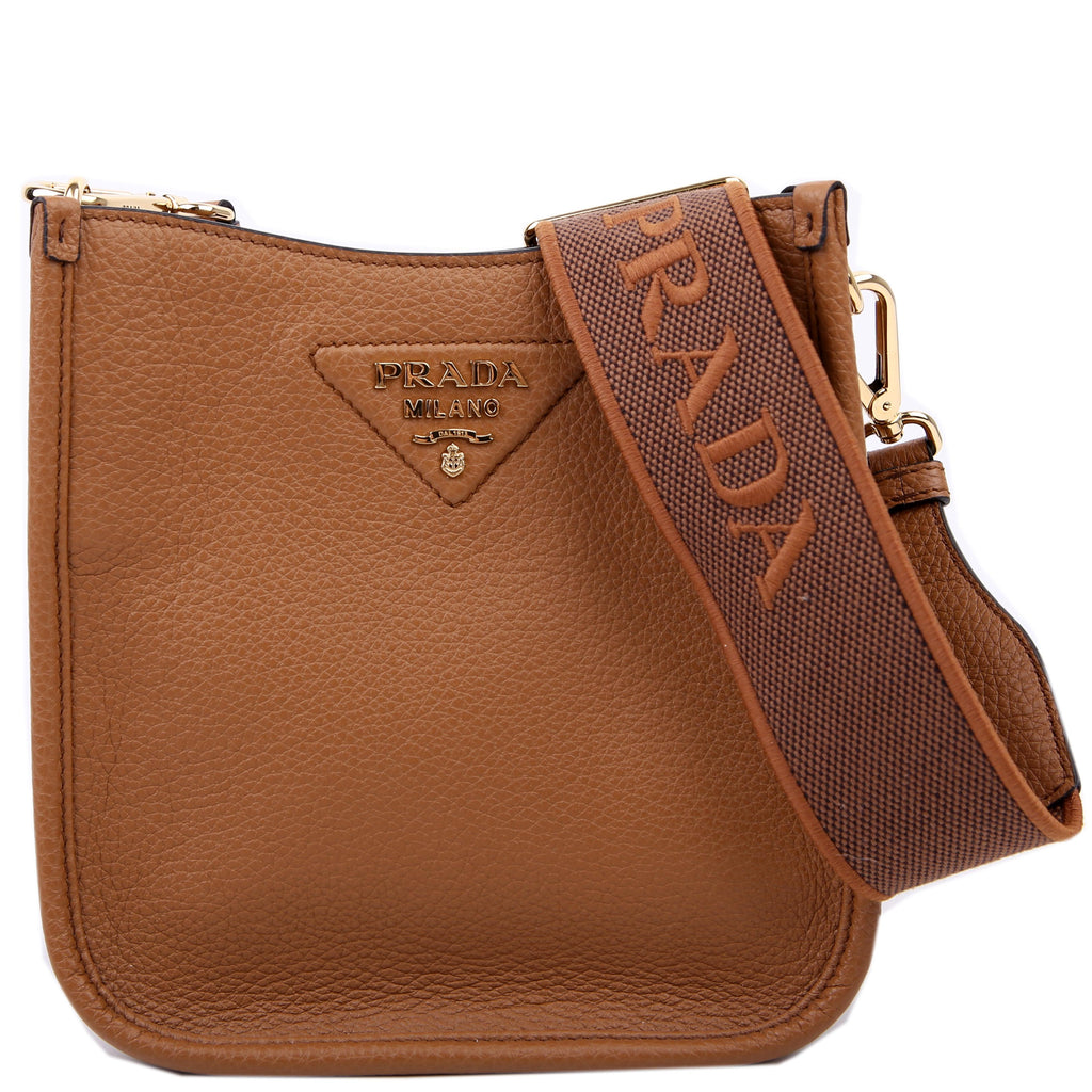 Prada 1BH191 Leather Mini Shoulder Bag Brown