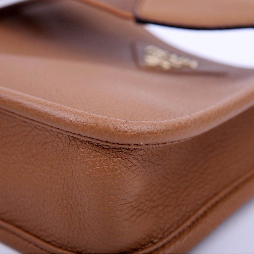 Prada 1BH191 Leather Mini Shoulder Bag Brown