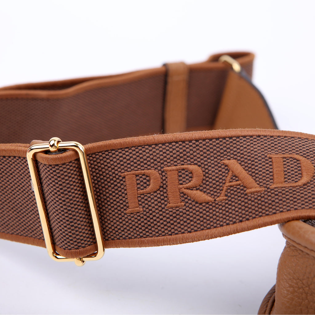 Prada 1BH191 Leather Mini Shoulder Bag Brown