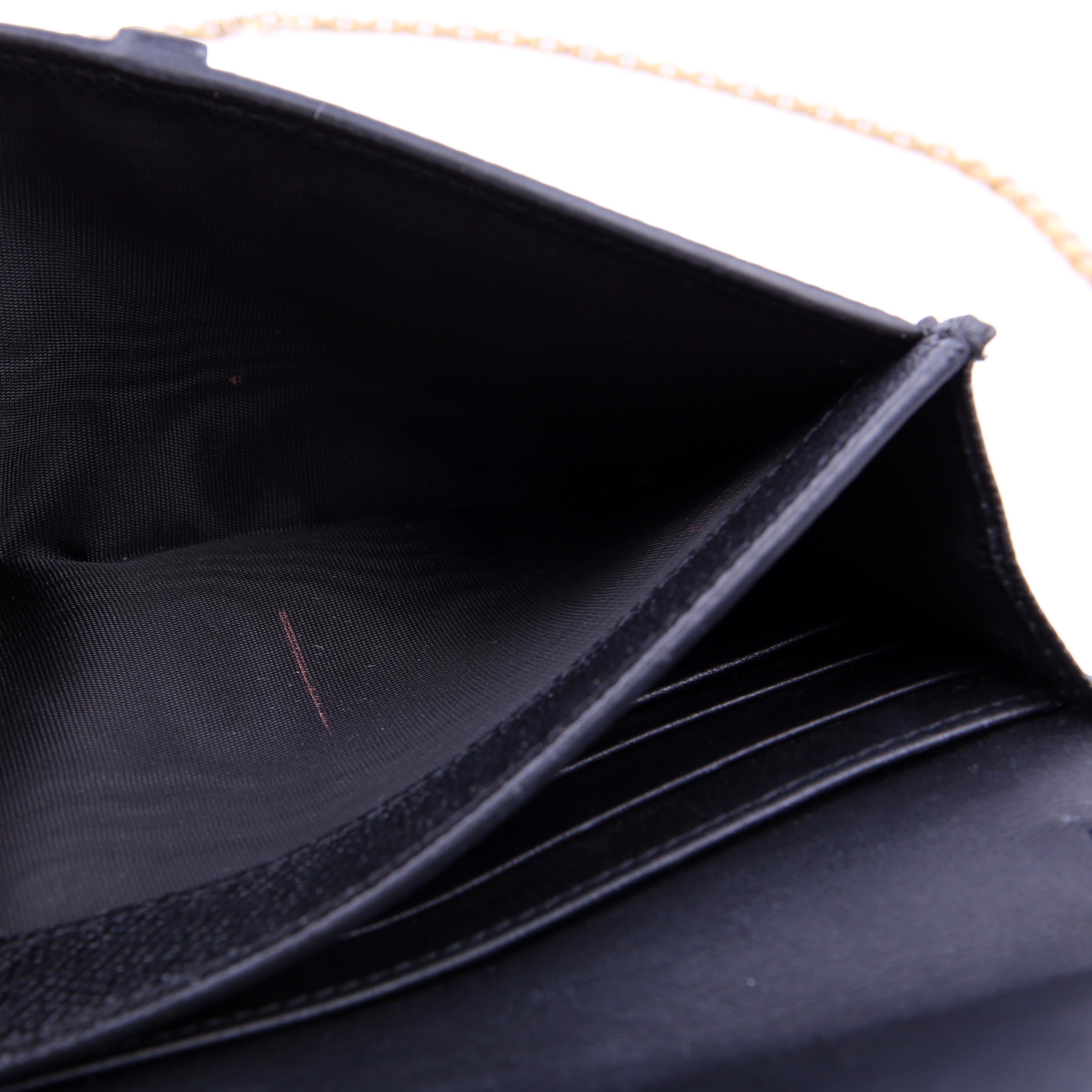 Dior Saddle Pouch With Chain Small Calfskin Black