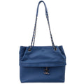 Zip and Carry Shopping Tote Medium Calfskin Blue