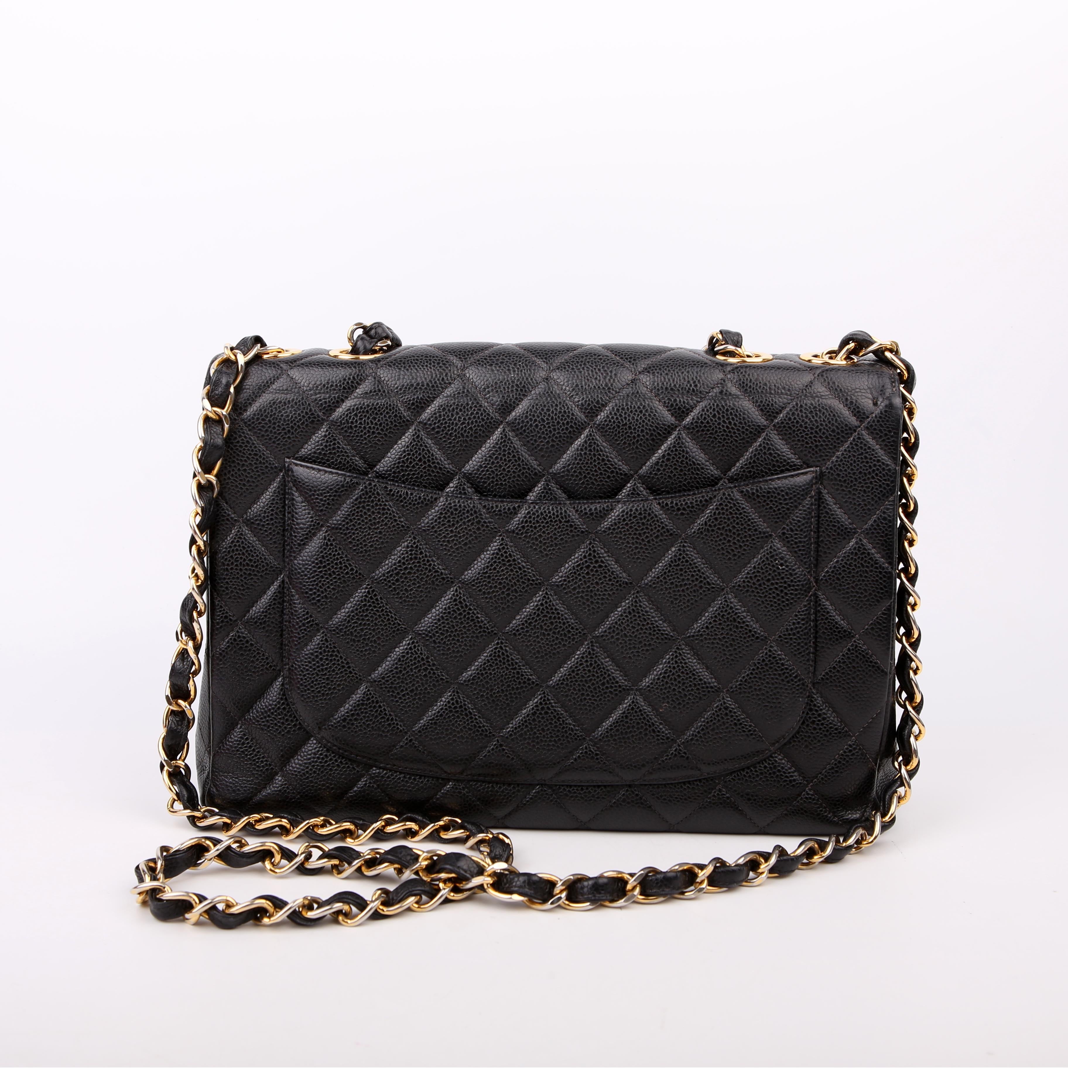 Classic Flap Jumbo Caviar 06-09M Black