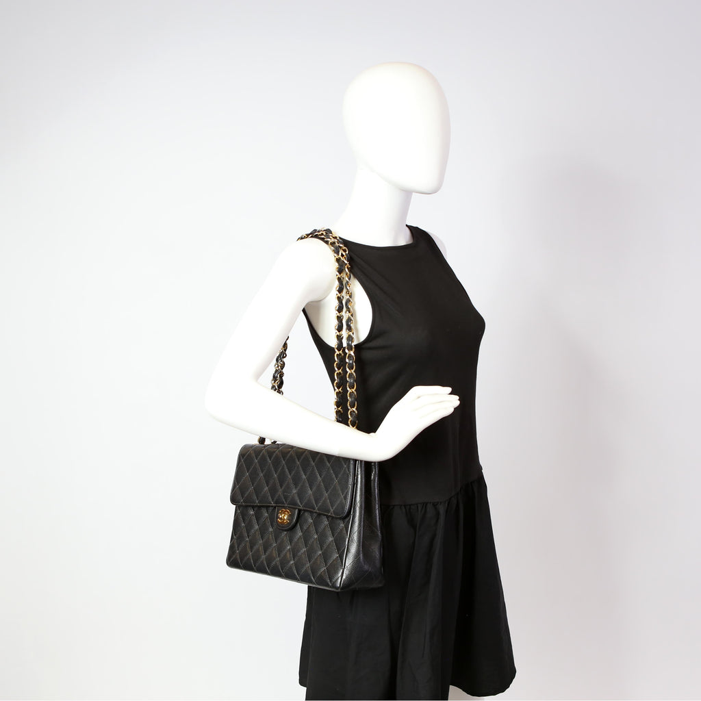Classic Flap Jumbo Caviar 06-09M Black
