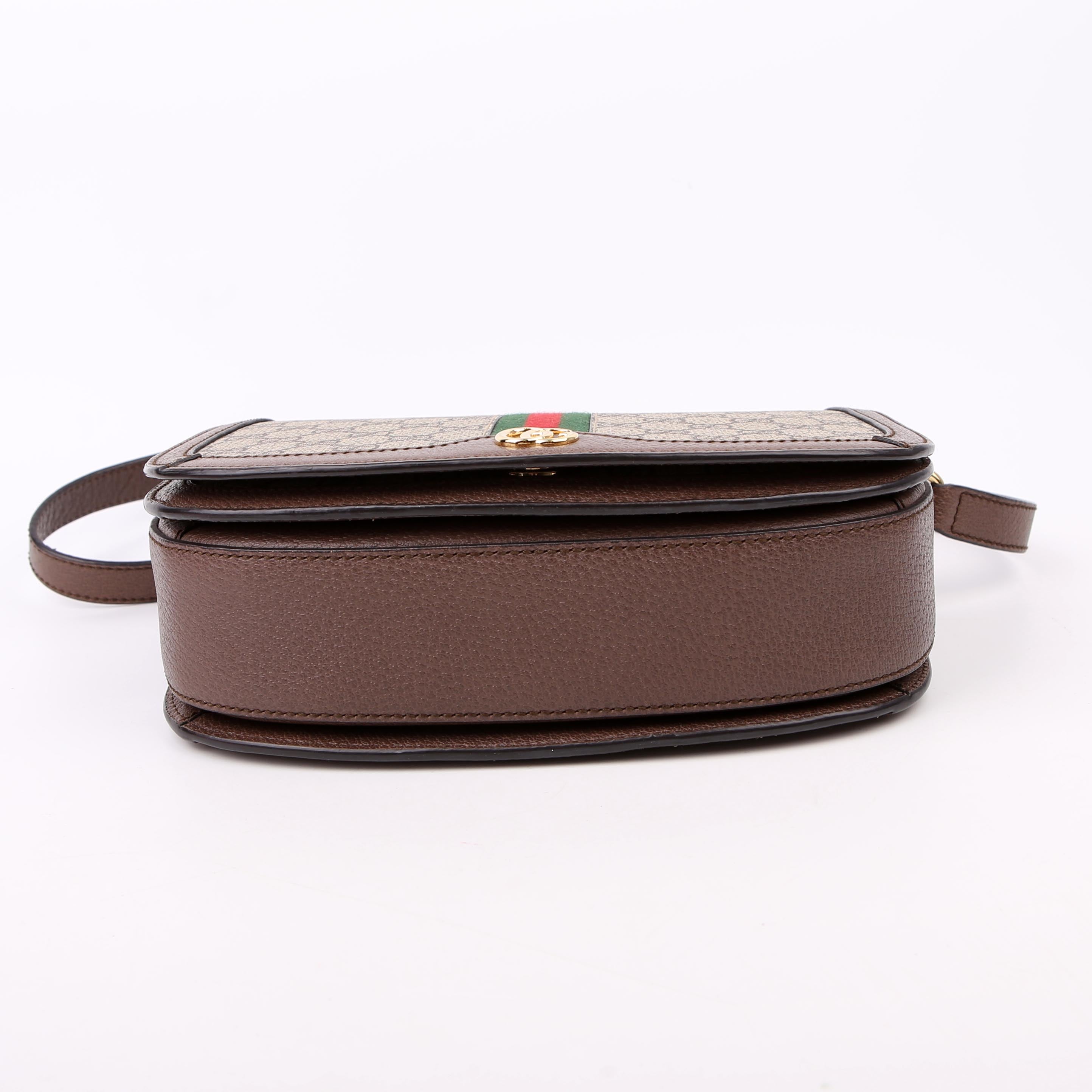 Gucci 601044 Ophidia GG Supreme Small Shoulder Brown
