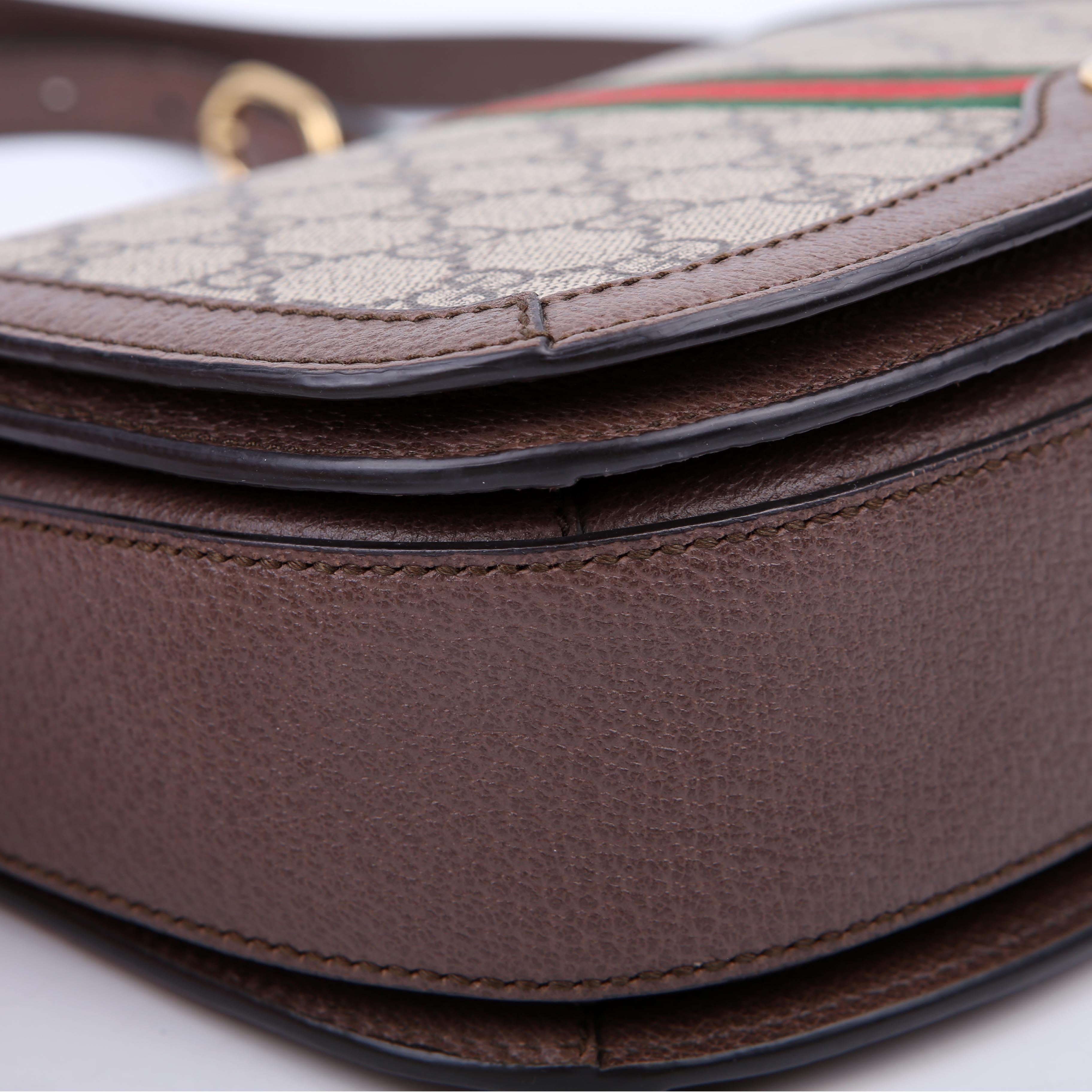 Gucci 601044 Ophidia GG Supreme Small Shoulder Brown