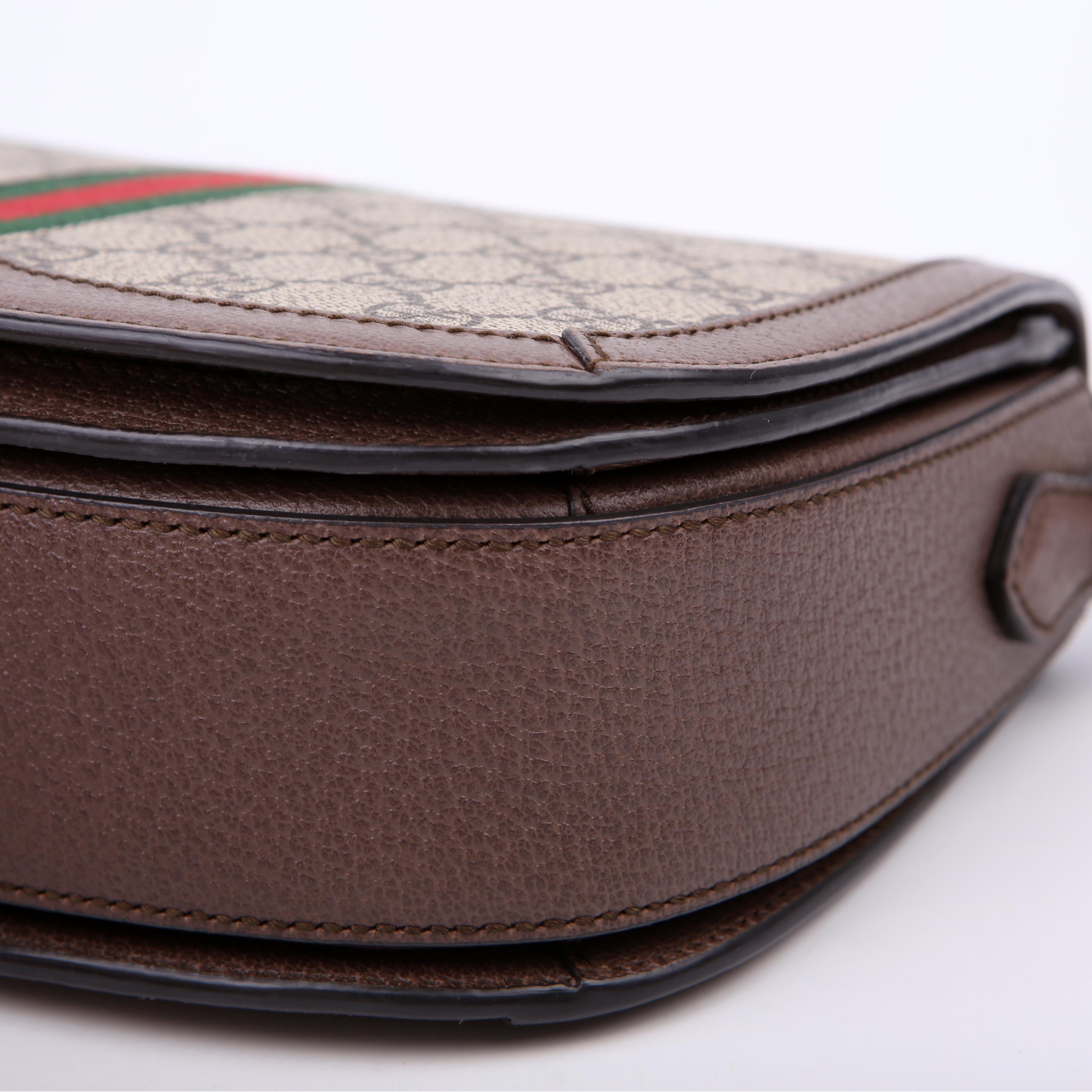 Gucci 601044 Ophidia GG Supreme Small Shoulder Brown