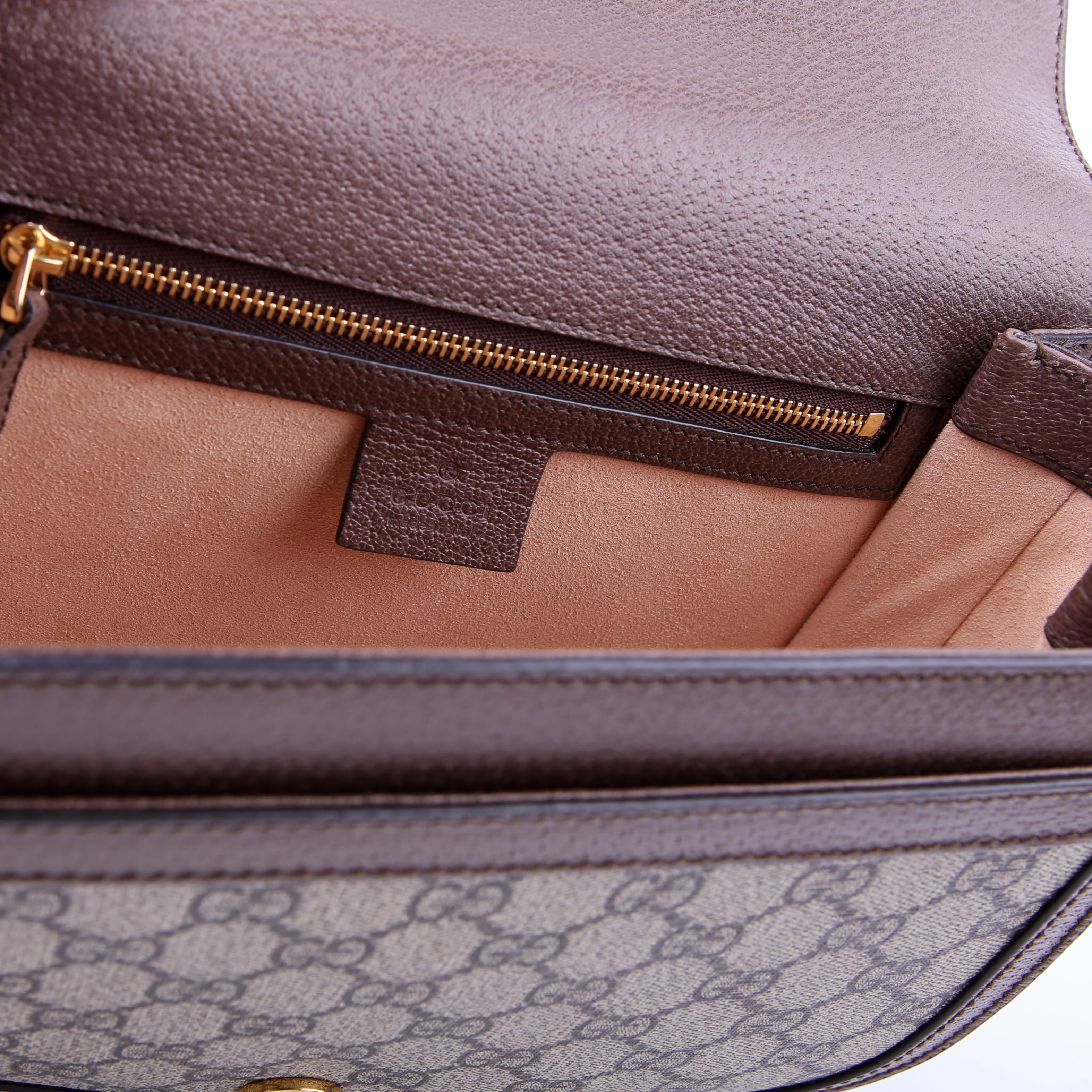 Gucci 601044 Ophidia GG Supreme Small Shoulder Brown