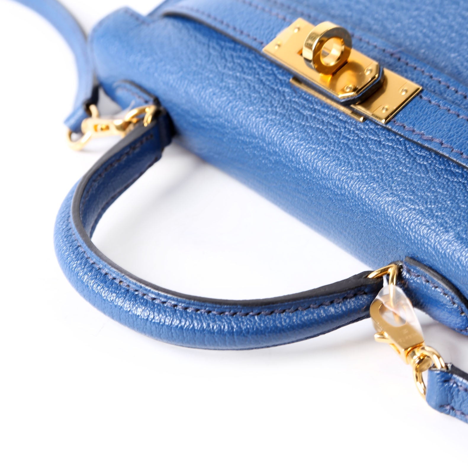 Hermes Kelly Mini Sellier Chevre Mysore 2020 Bleu Royal/Gold