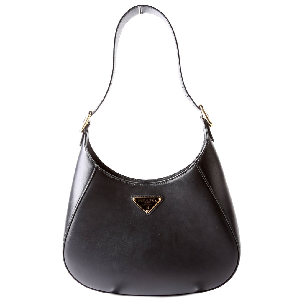 Prada Cleo Box Calfskin Shoulder Bag Black