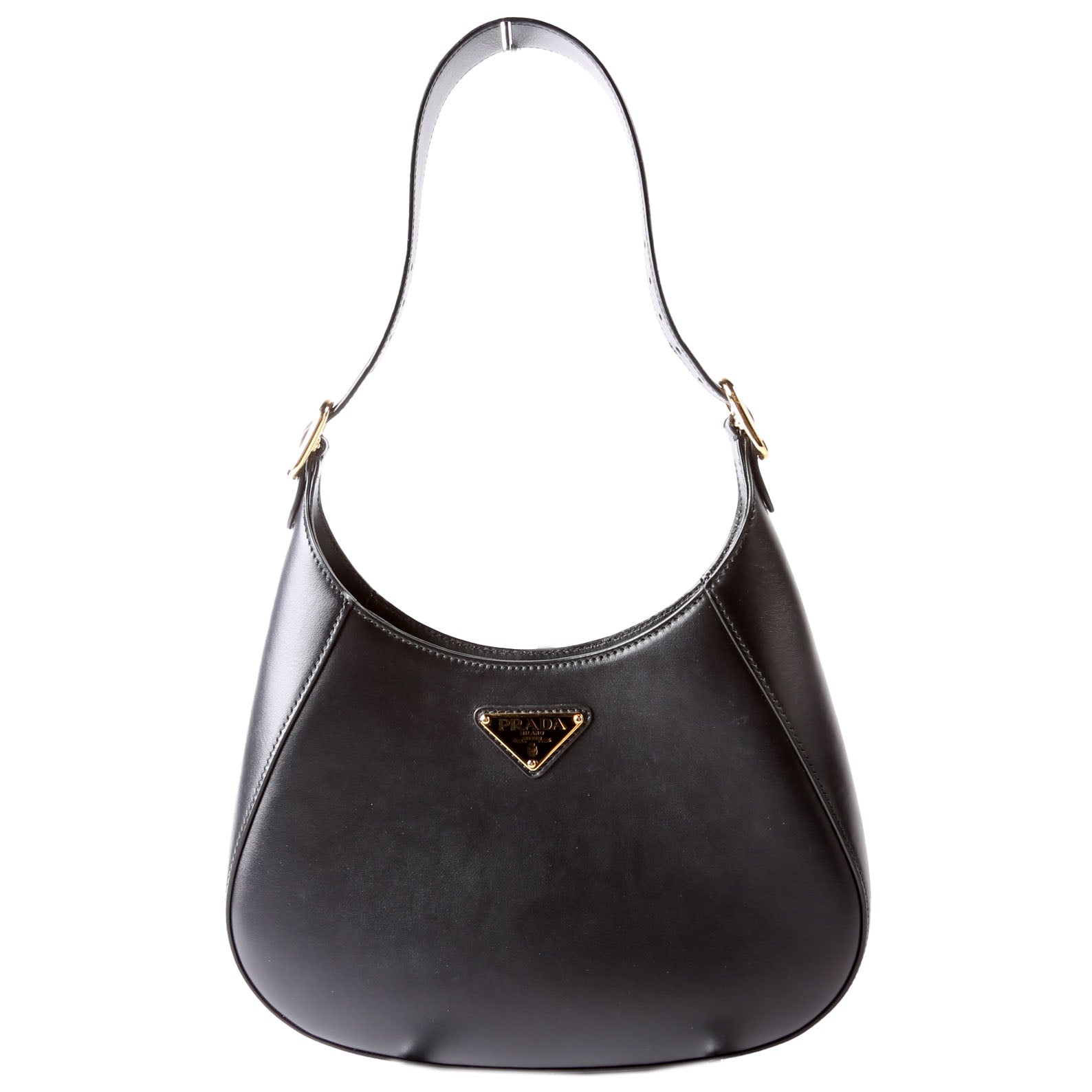 Prada Cleo Box Calfskin Shoulder Bag Black