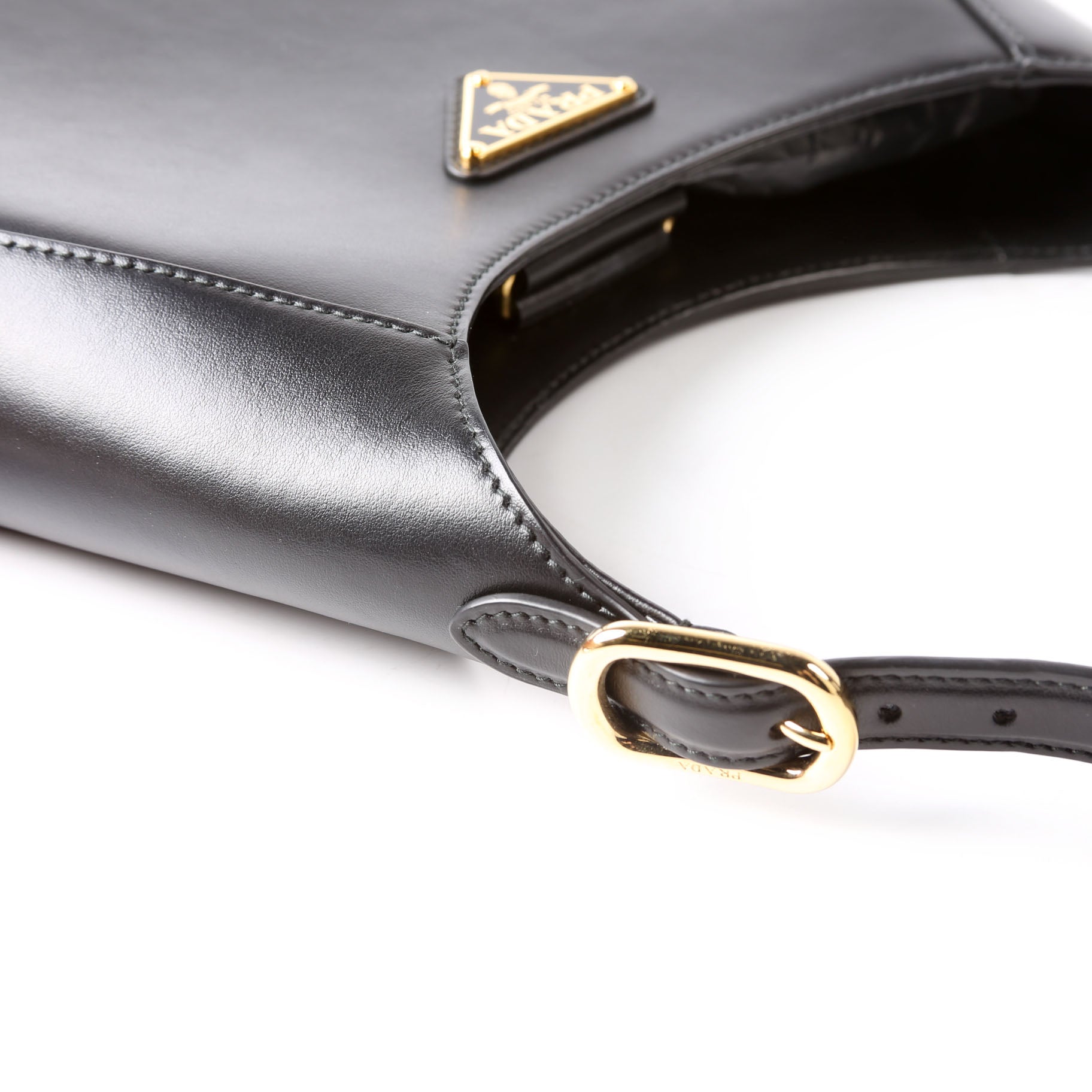 Prada Cleo Box Calfskin Shoulder Bag Black