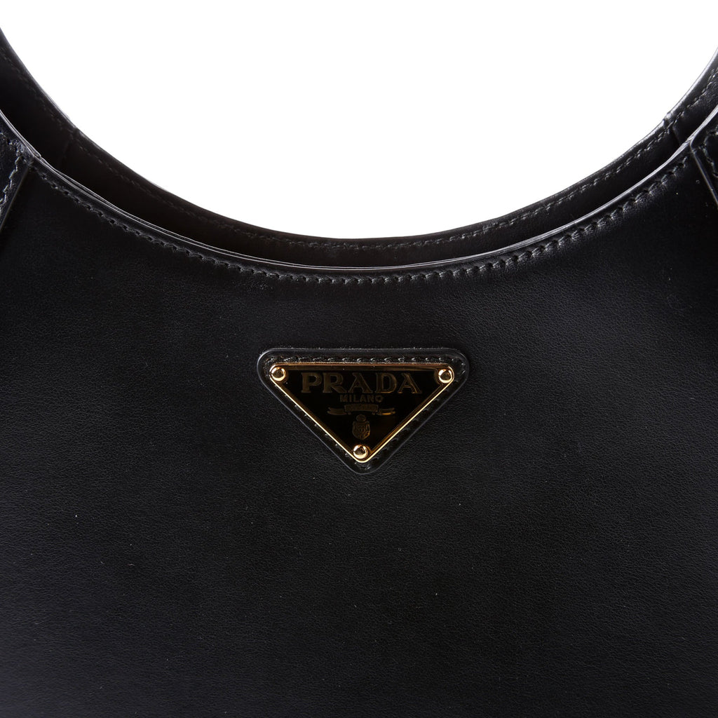 Prada Cleo Box Calfskin Shoulder Bag Black