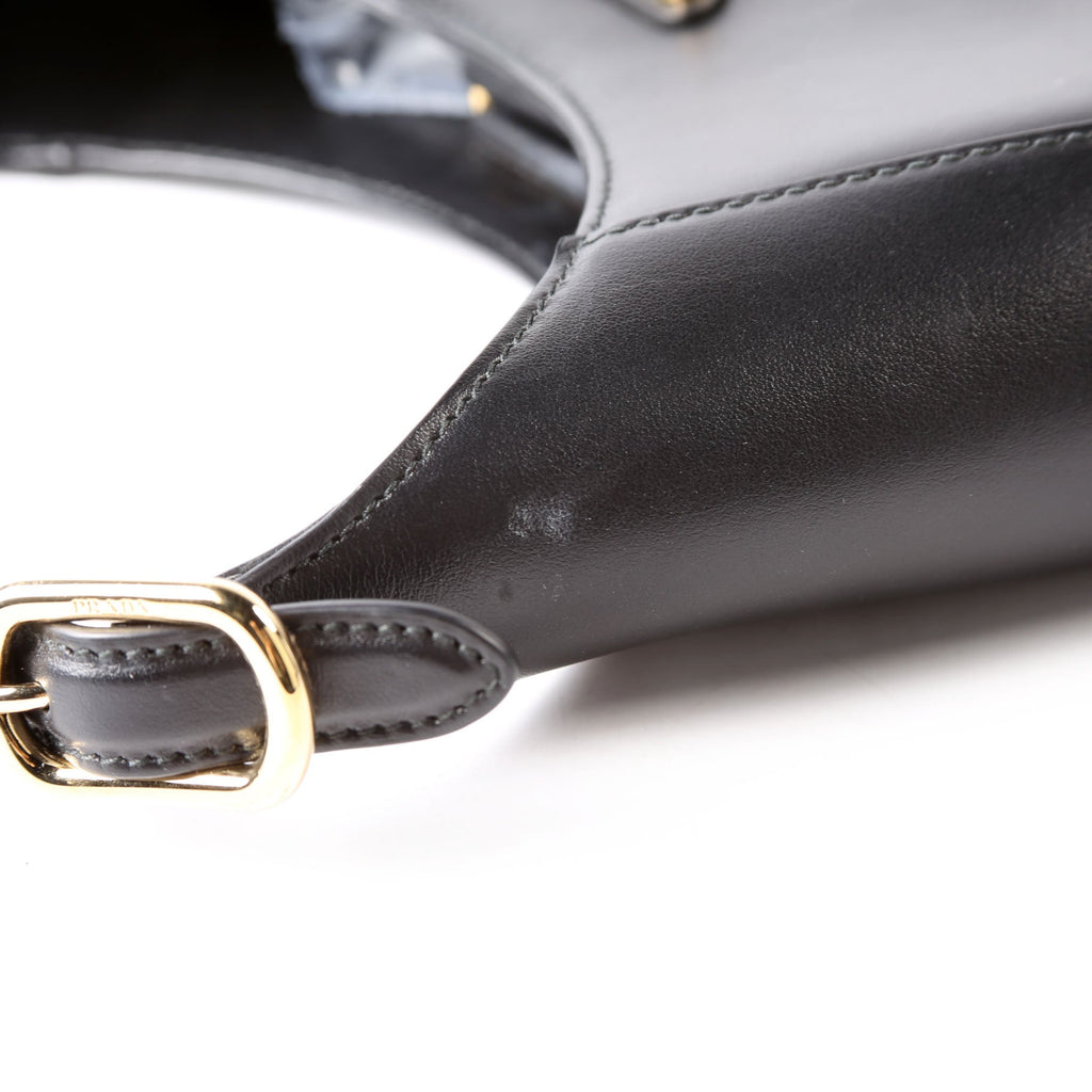 Prada Cleo Box Calfskin Shoulder Bag Black