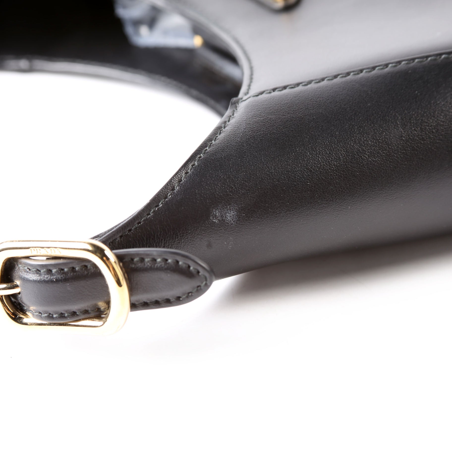 Prada Cleo Box Calfskin Shoulder Bag Black