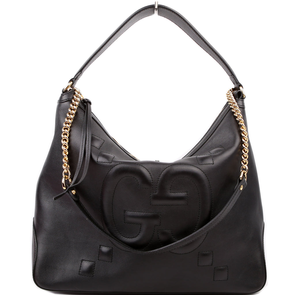 Gucci 474988 GG Embossed Apollo Hobo Large Black