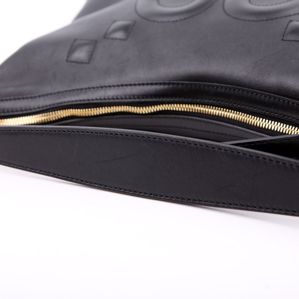 Gucci 474988 GG Embossed Apollo Hobo Large Black
