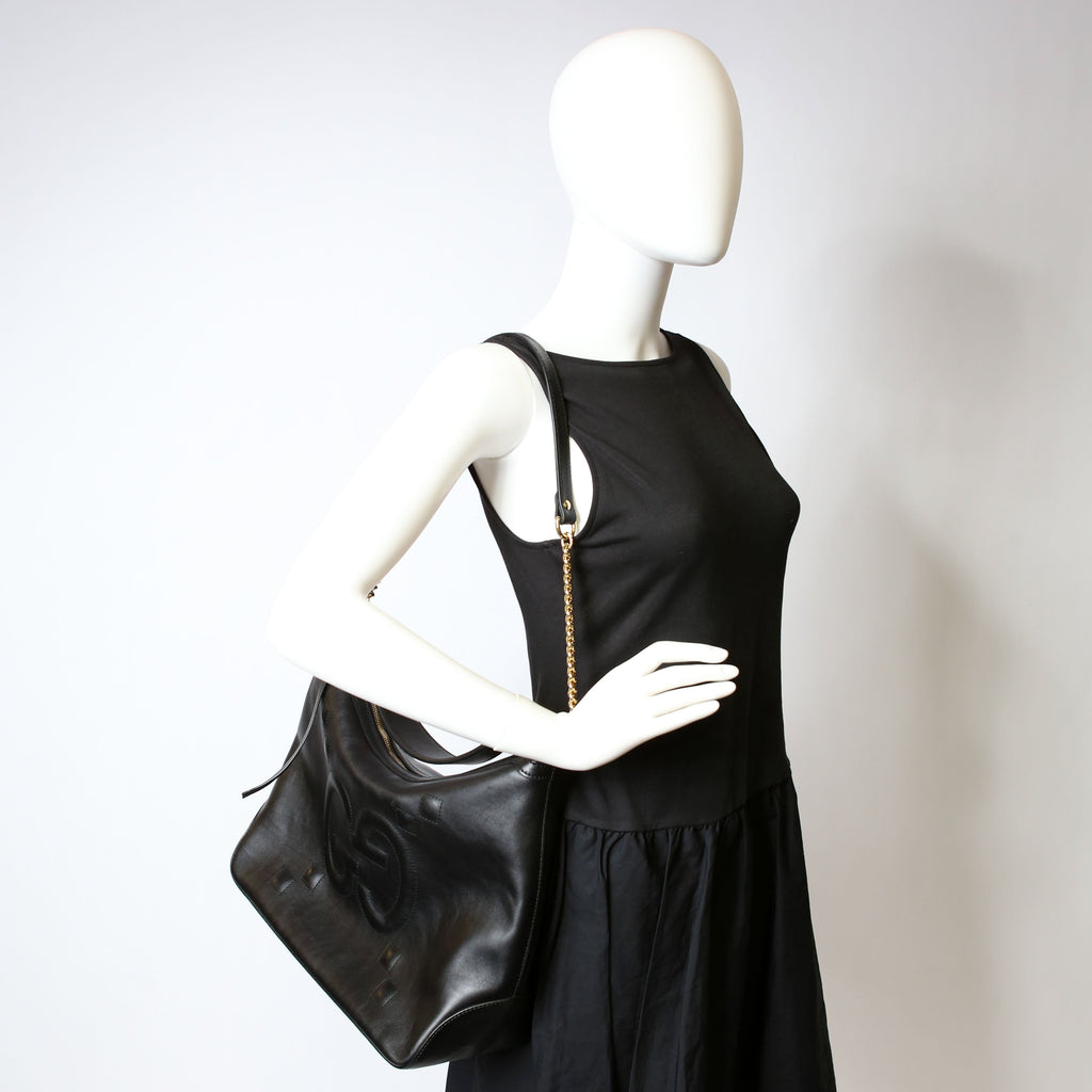Gucci 474988 GG Embossed Apollo Hobo Large Black