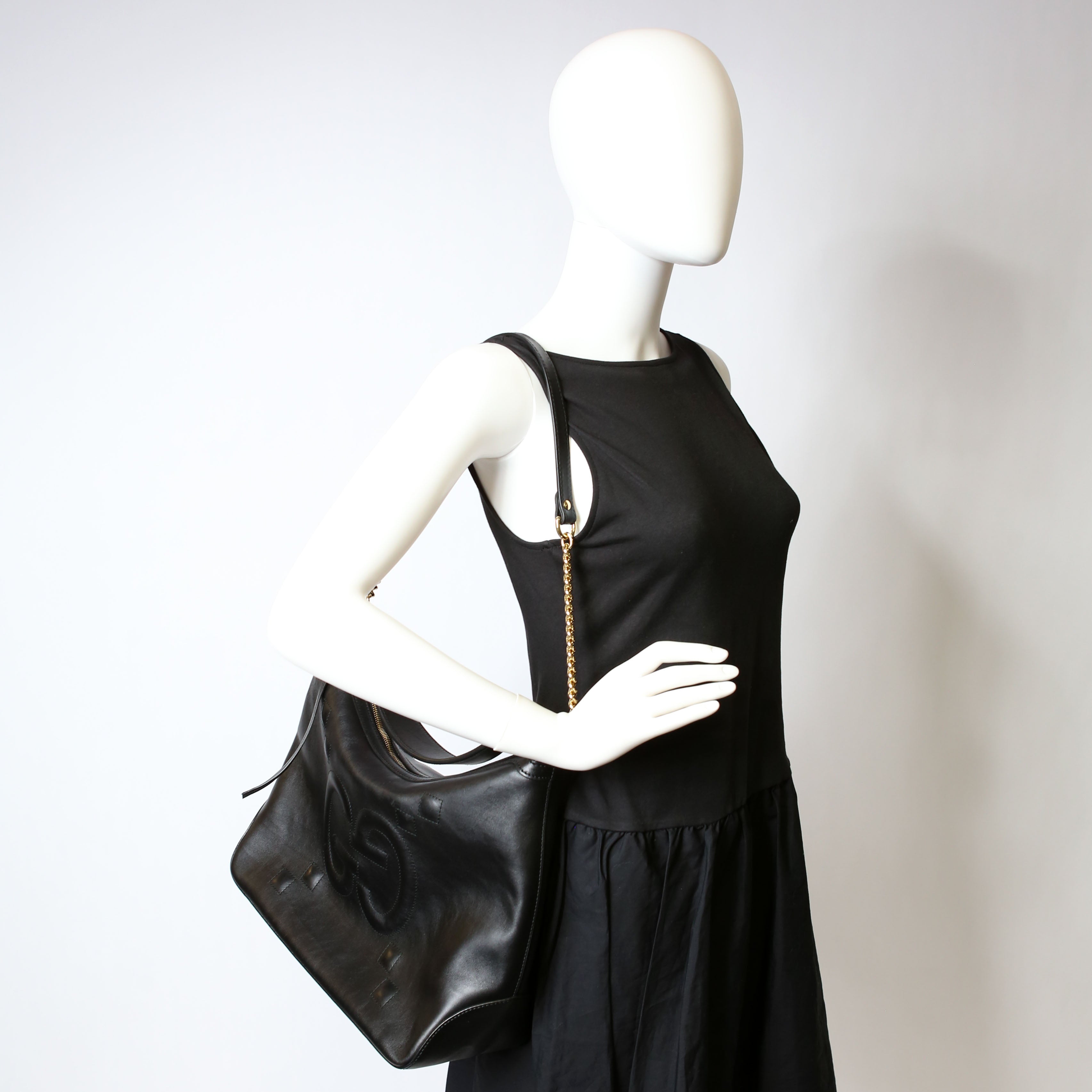 Gucci 474988 GG Embossed Apollo Hobo Large Black