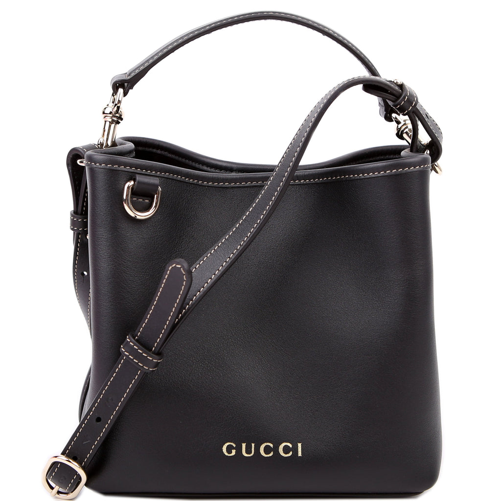 Gucci 815118 GG Emblem Bucket Small Black