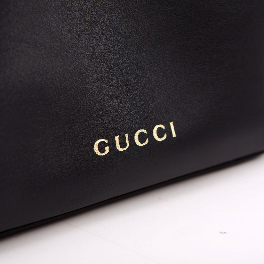 Gucci 815118 GG Emblem Bucket Small Black