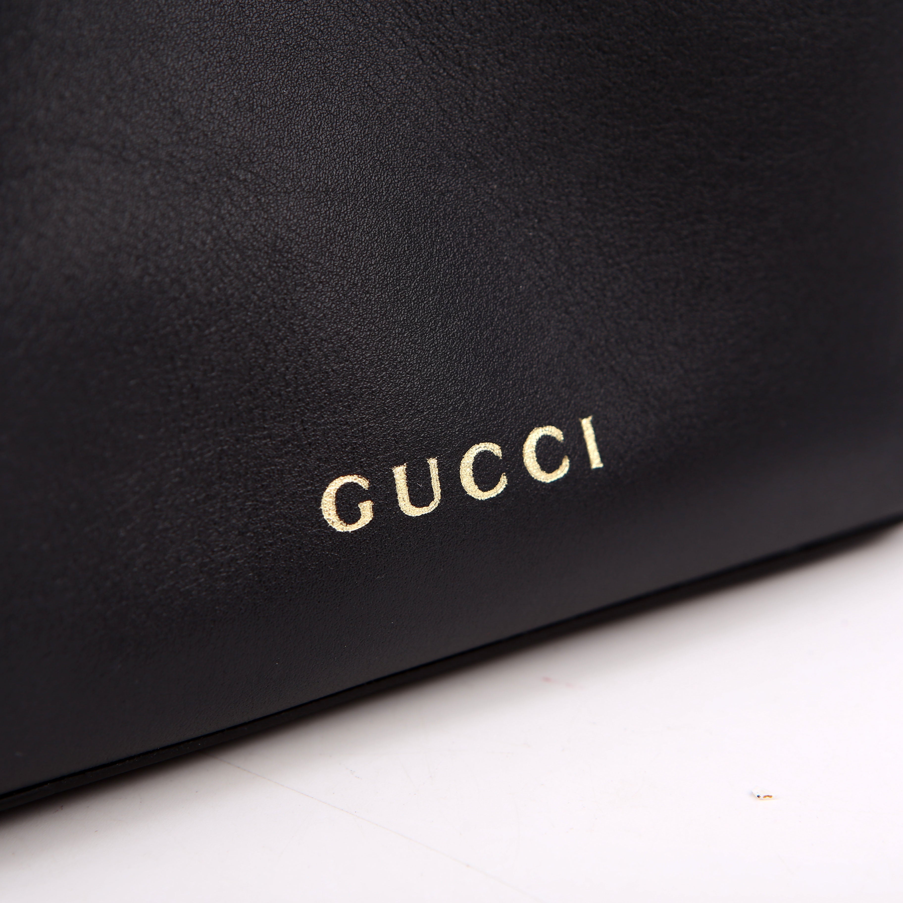 Gucci 815118 GG Emblem Bucket Small Black