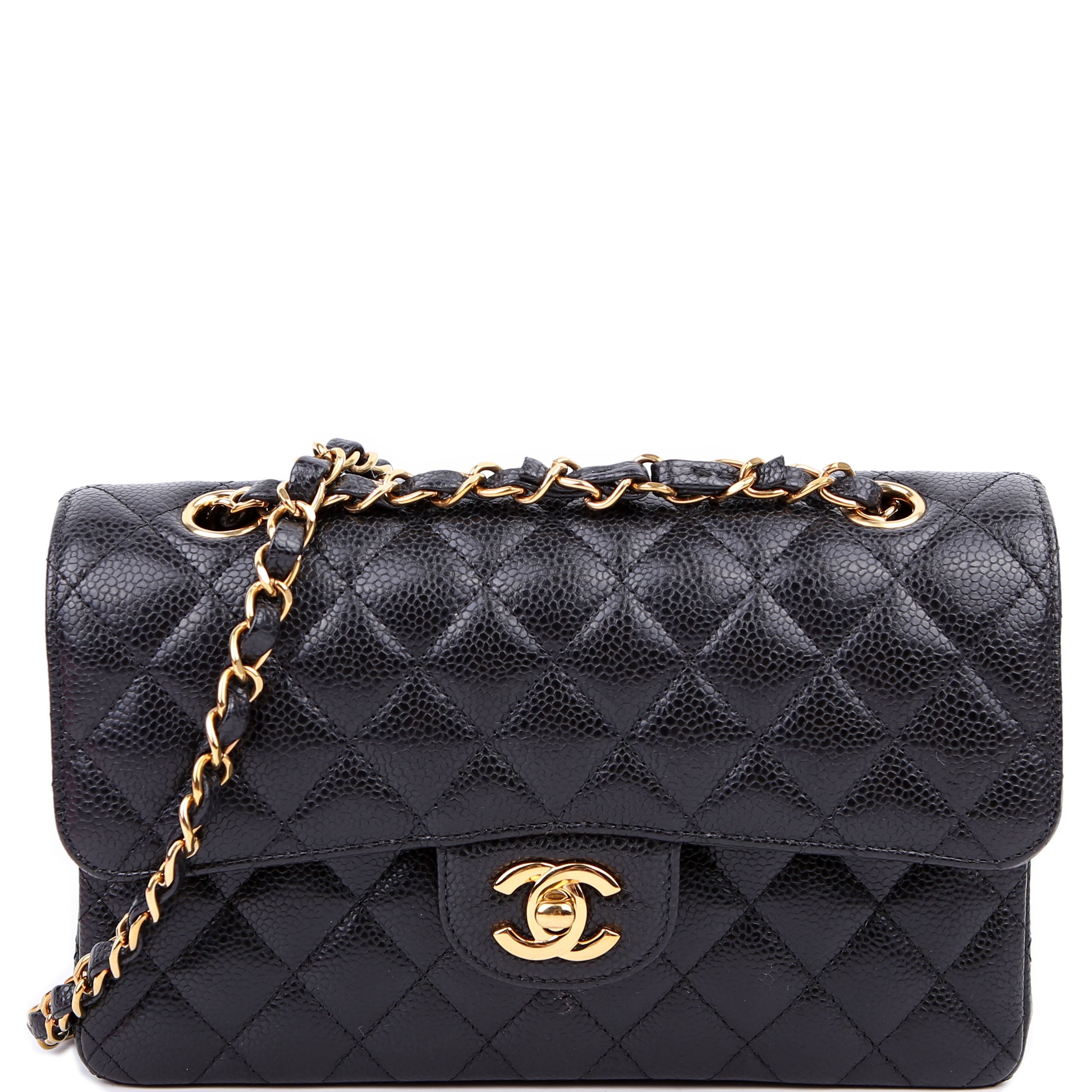 Classic Flap Small Caviar RFID Black/Gold