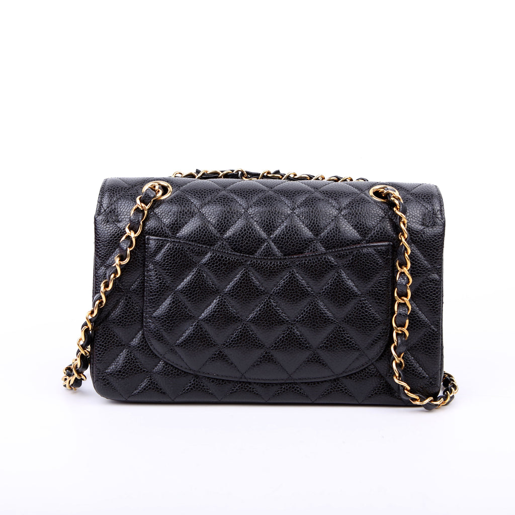 Classic Flap Small Caviar RFID Black/Gold