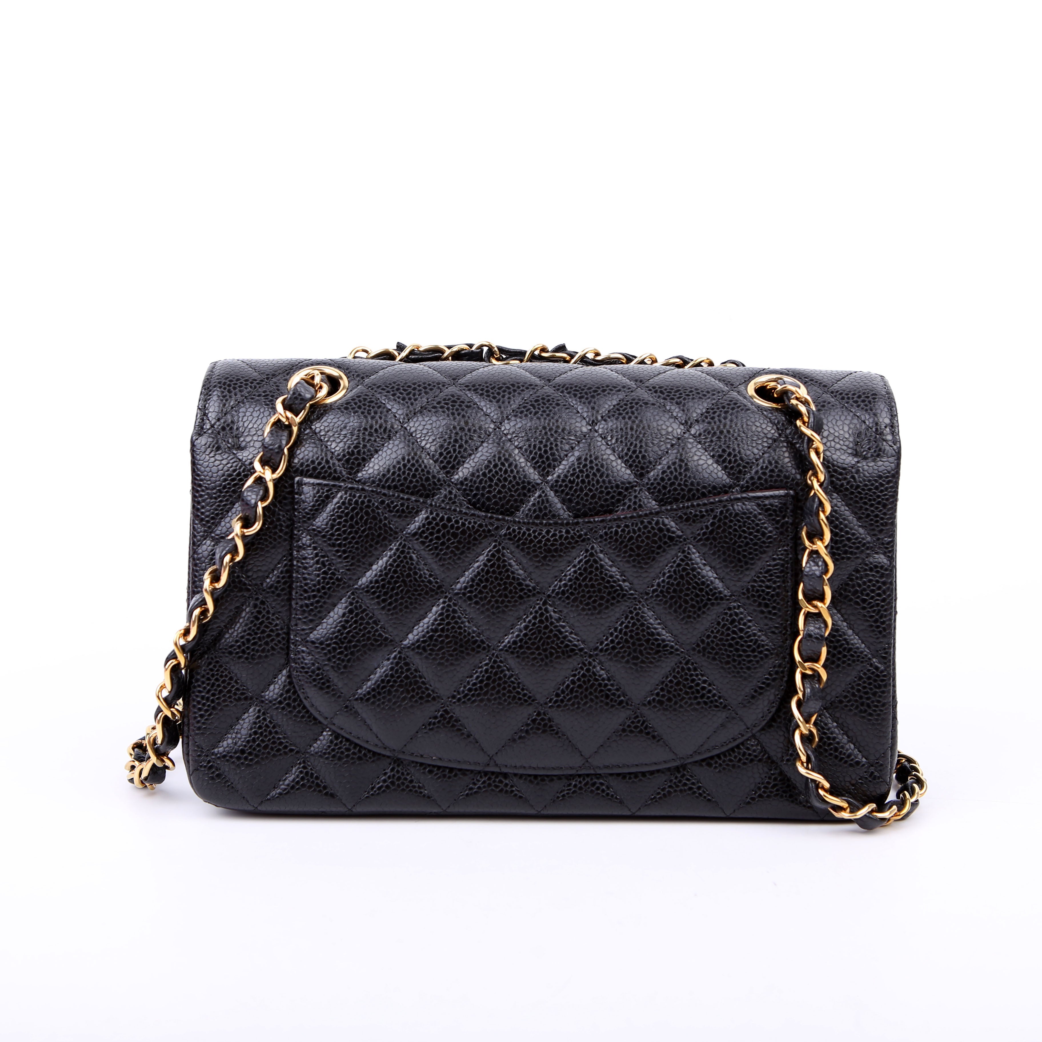 Classic Flap Small Caviar RFID Black/Gold