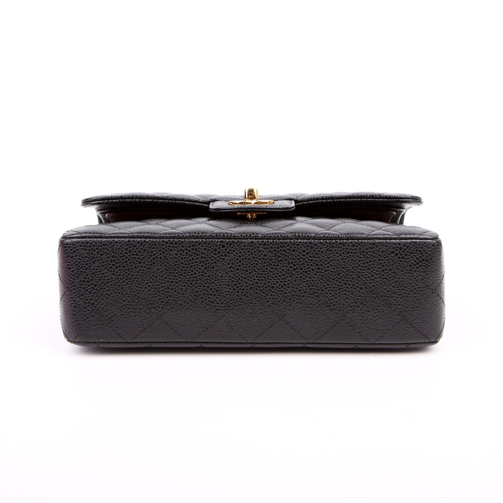 Classic Flap Small Caviar RFID Black/Gold