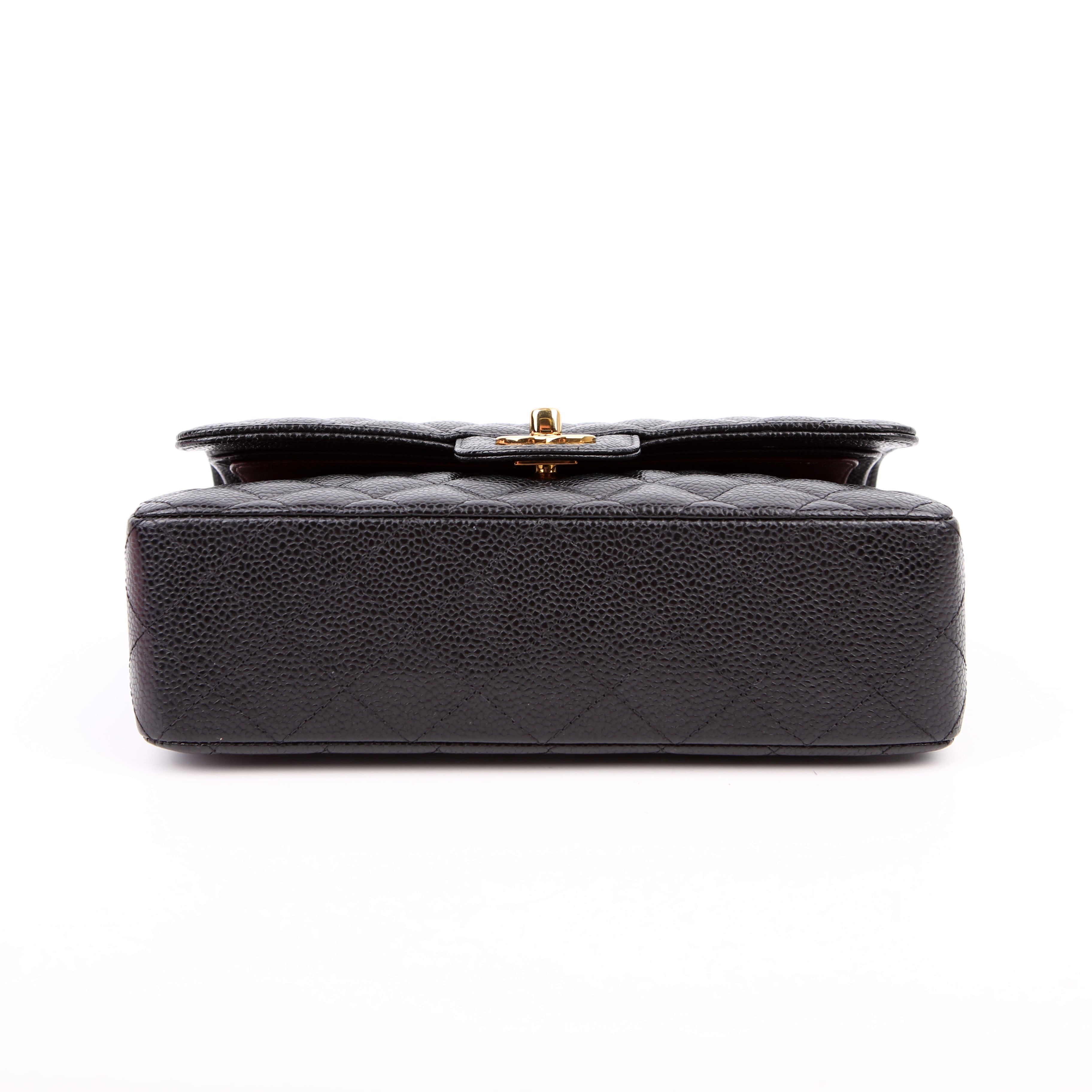 Classic Flap Small Caviar RFID Black/Gold