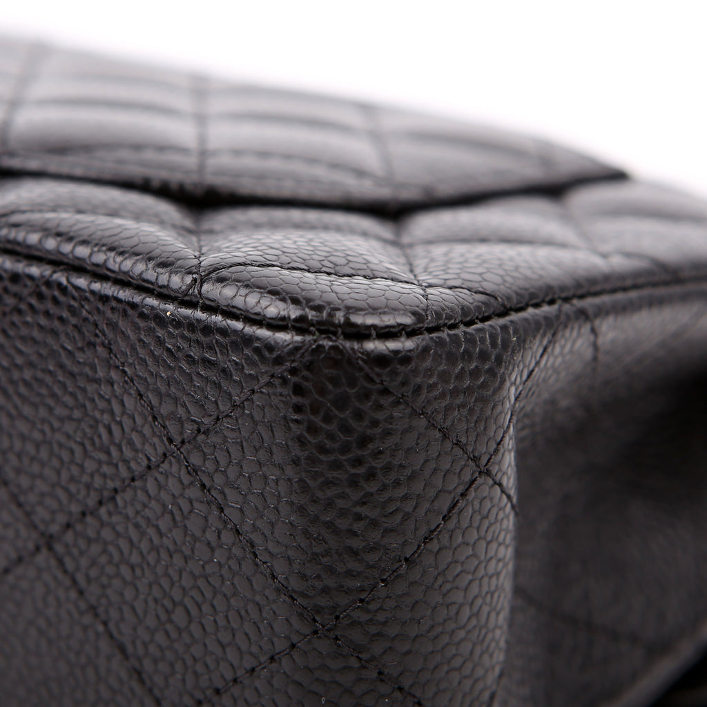 Classic Flap Small Caviar RFID Black/Gold