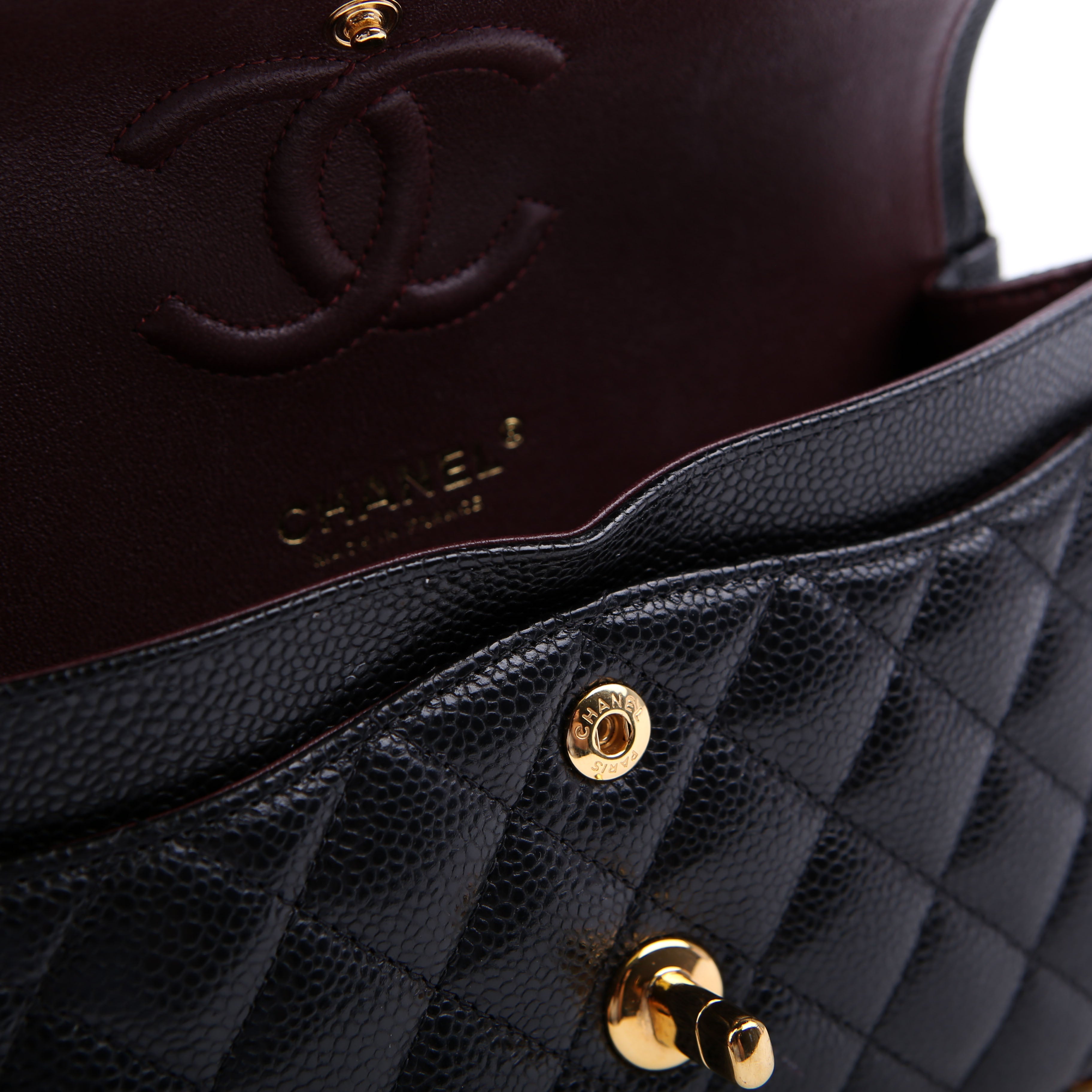 Classic Flap Small Caviar RFID Black/Gold