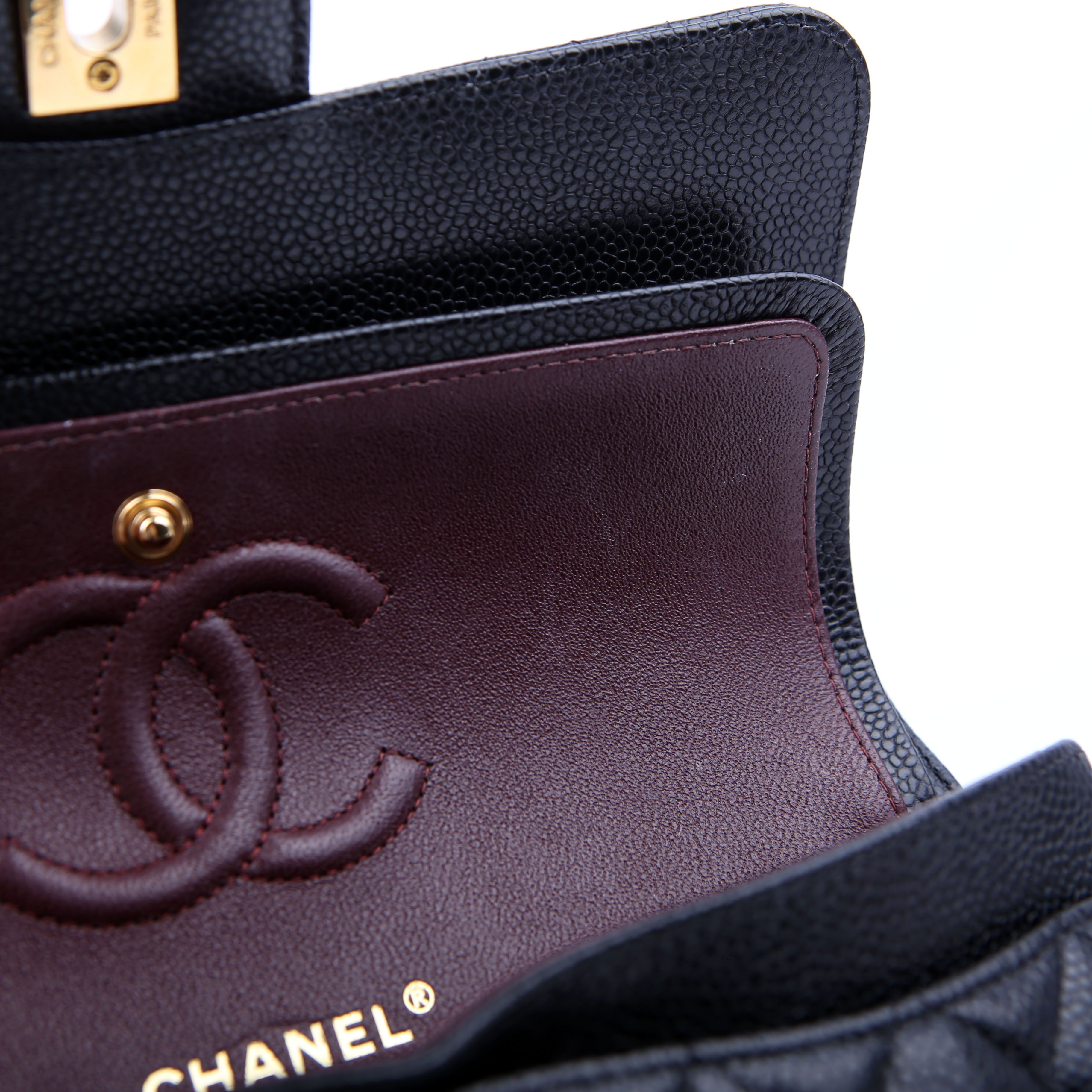 Classic Flap Small Caviar RFID Black/Gold