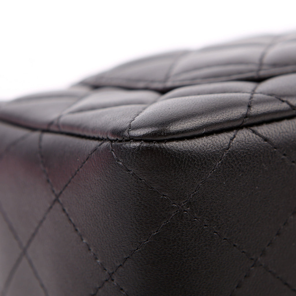 Classic Flap Mini Rectangle Lambskin RFID Black/Silver