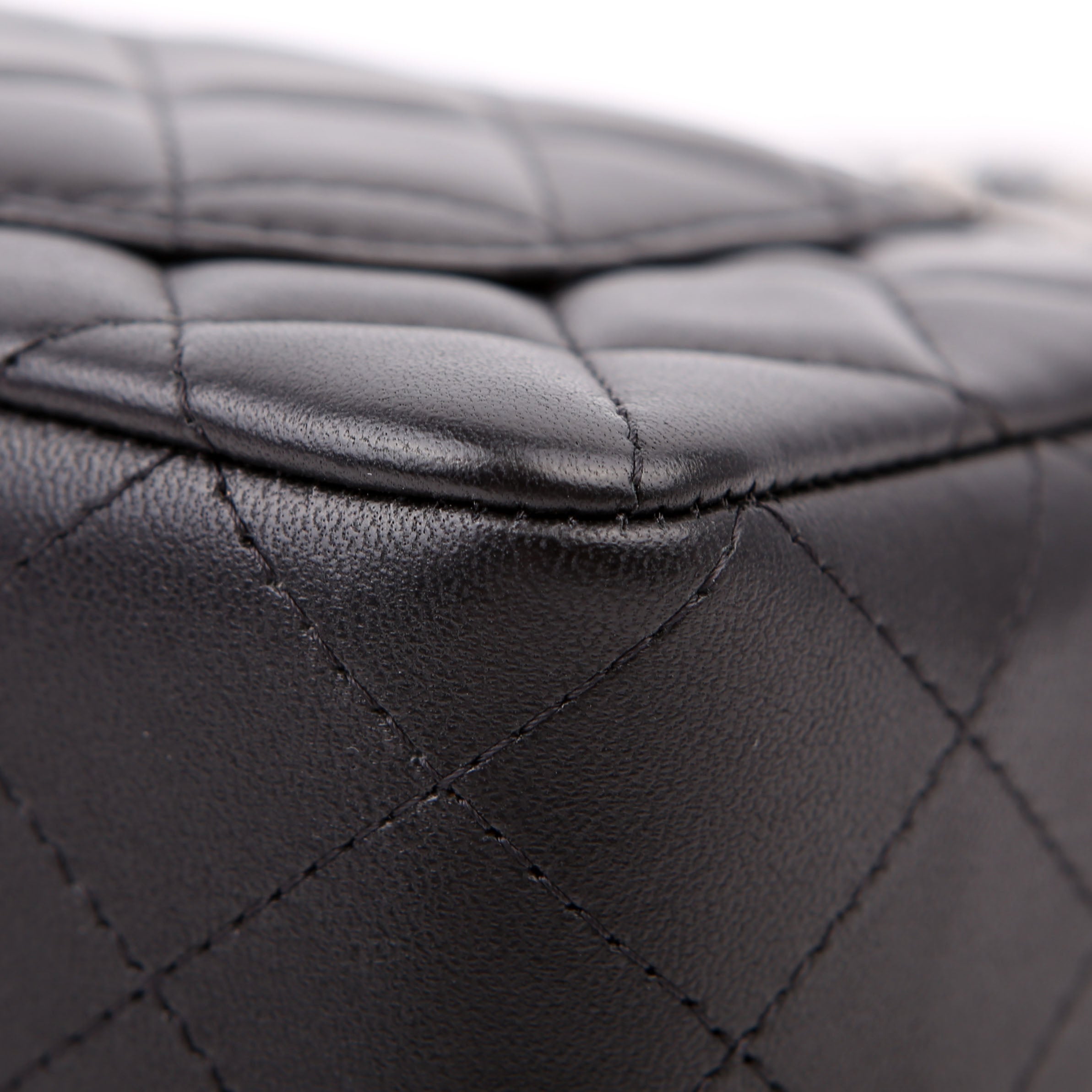 Classic Flap Mini Rectangle Lambskin RFID Black/Silver