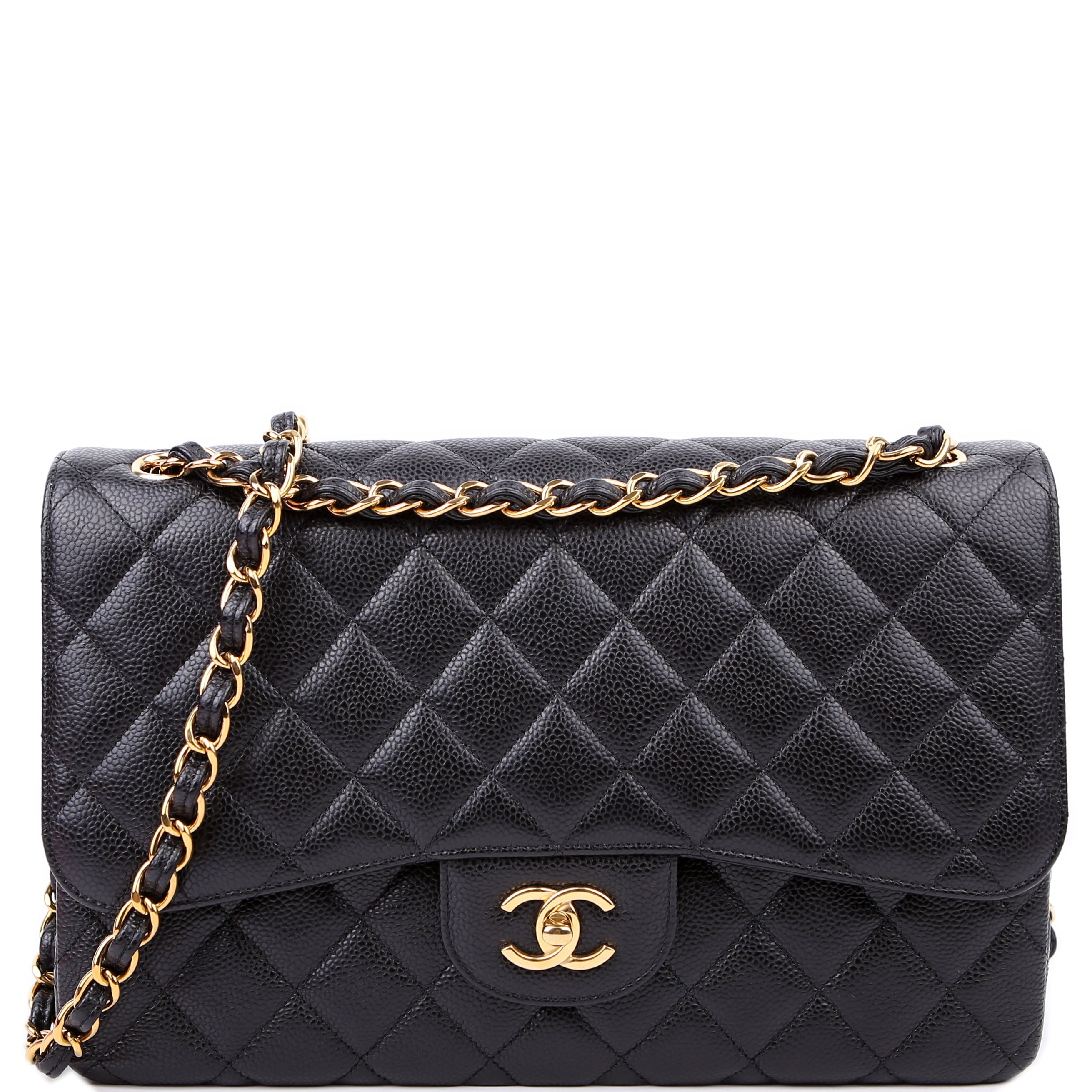 Classic Flap Jumbo Caviar RFID Black/Gold