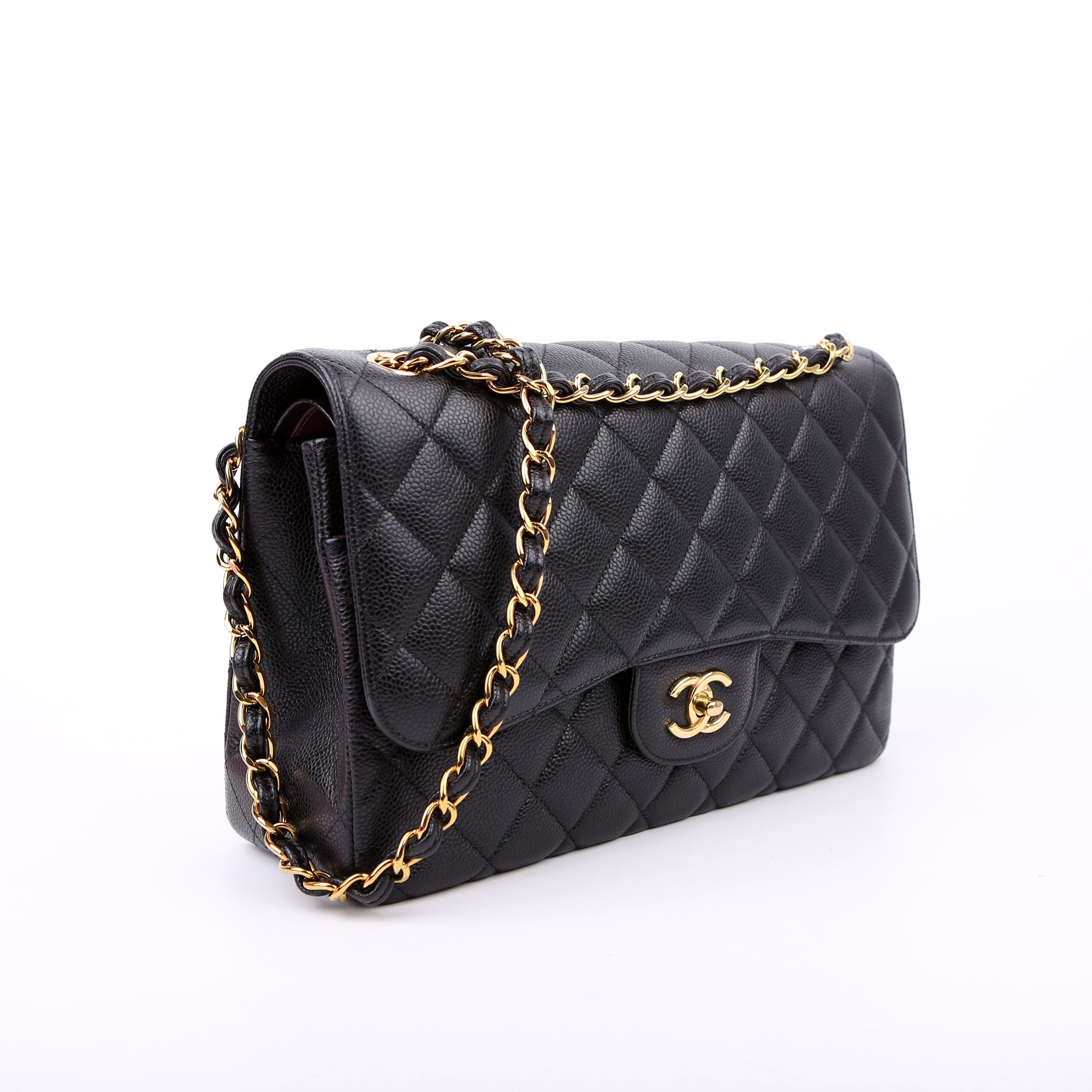 Classic Flap Jumbo Caviar RFID Black/Gold