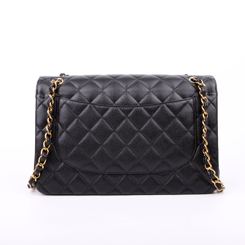 Classic Flap Jumbo Caviar RFID Black/Gold