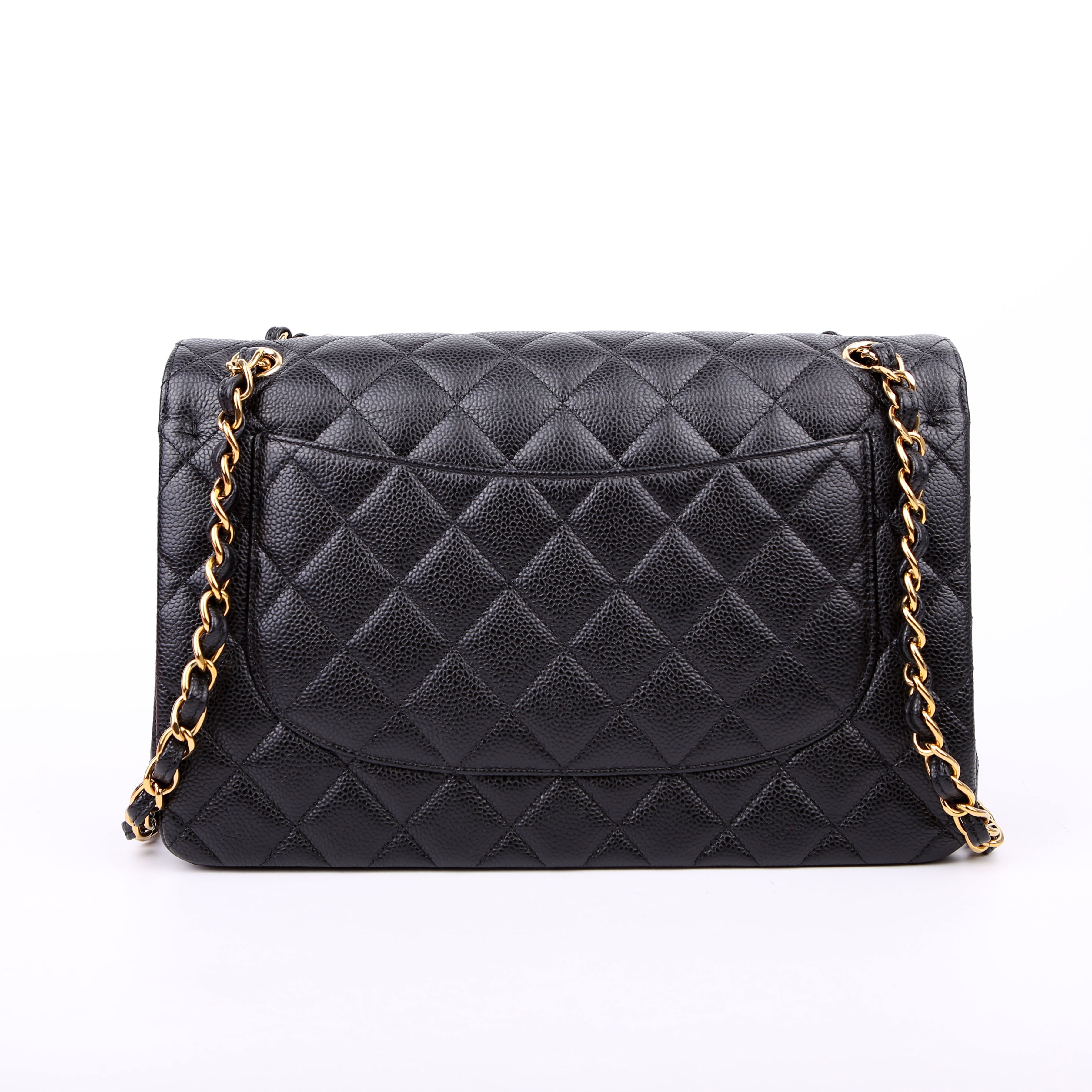 Classic Flap Jumbo Caviar RFID Black/Gold