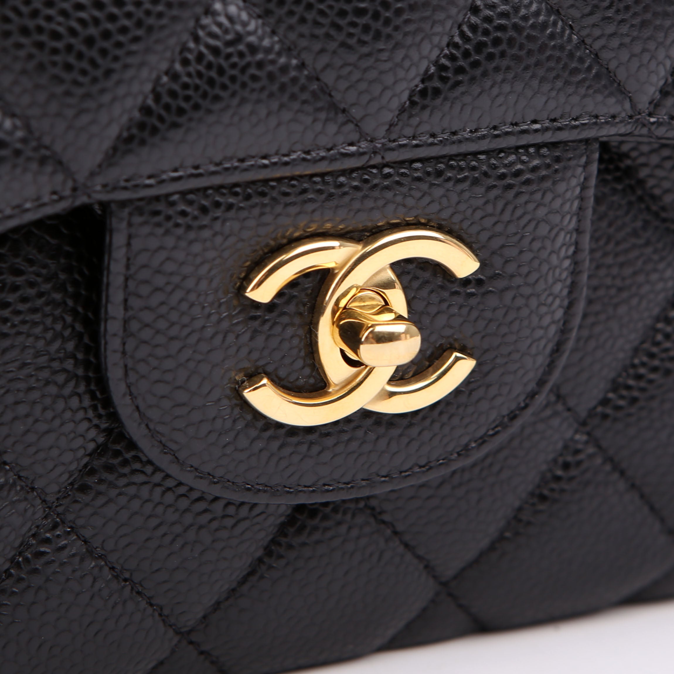 Classic Flap Jumbo Caviar RFID Black/Gold