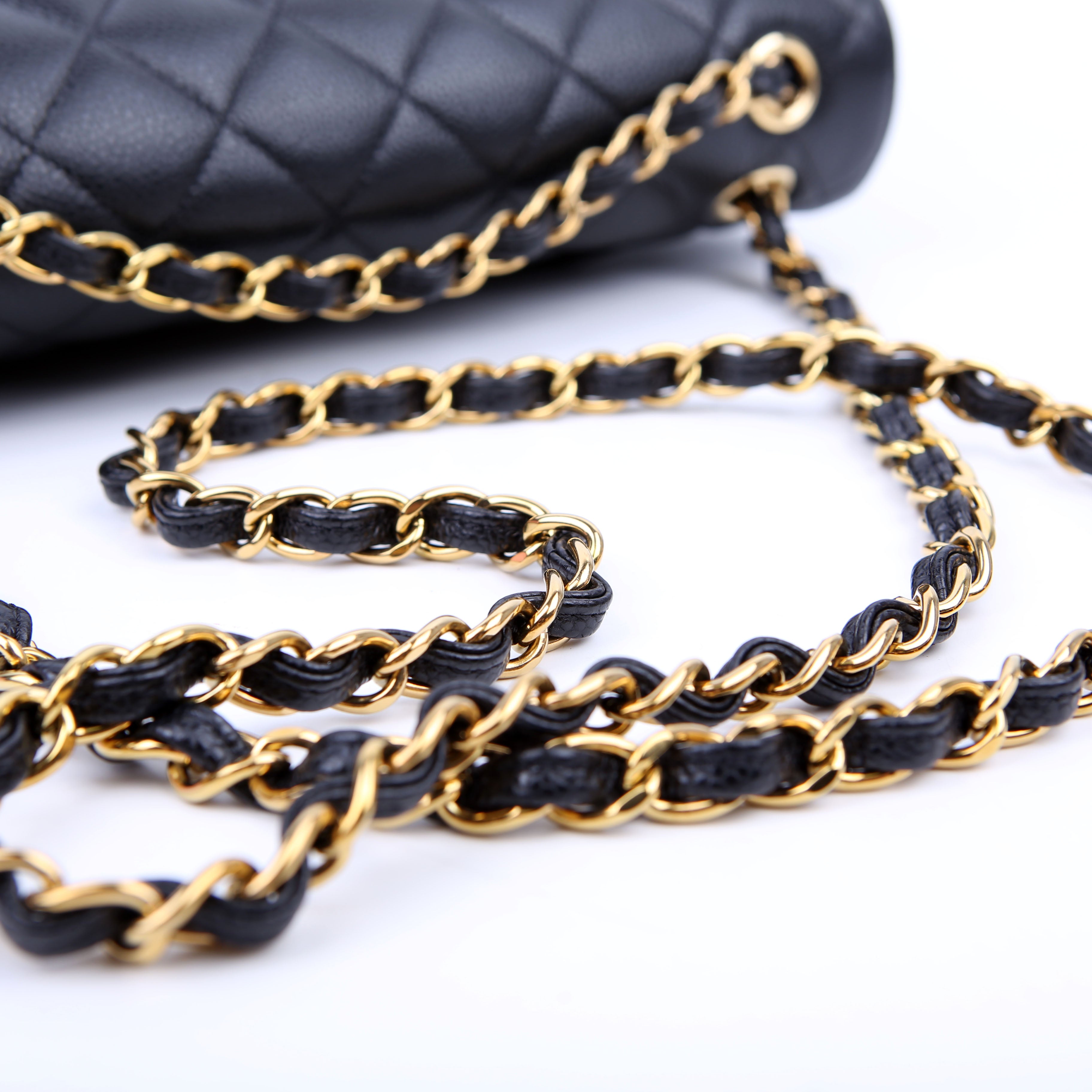 Classic Flap Jumbo Caviar RFID Black/Gold