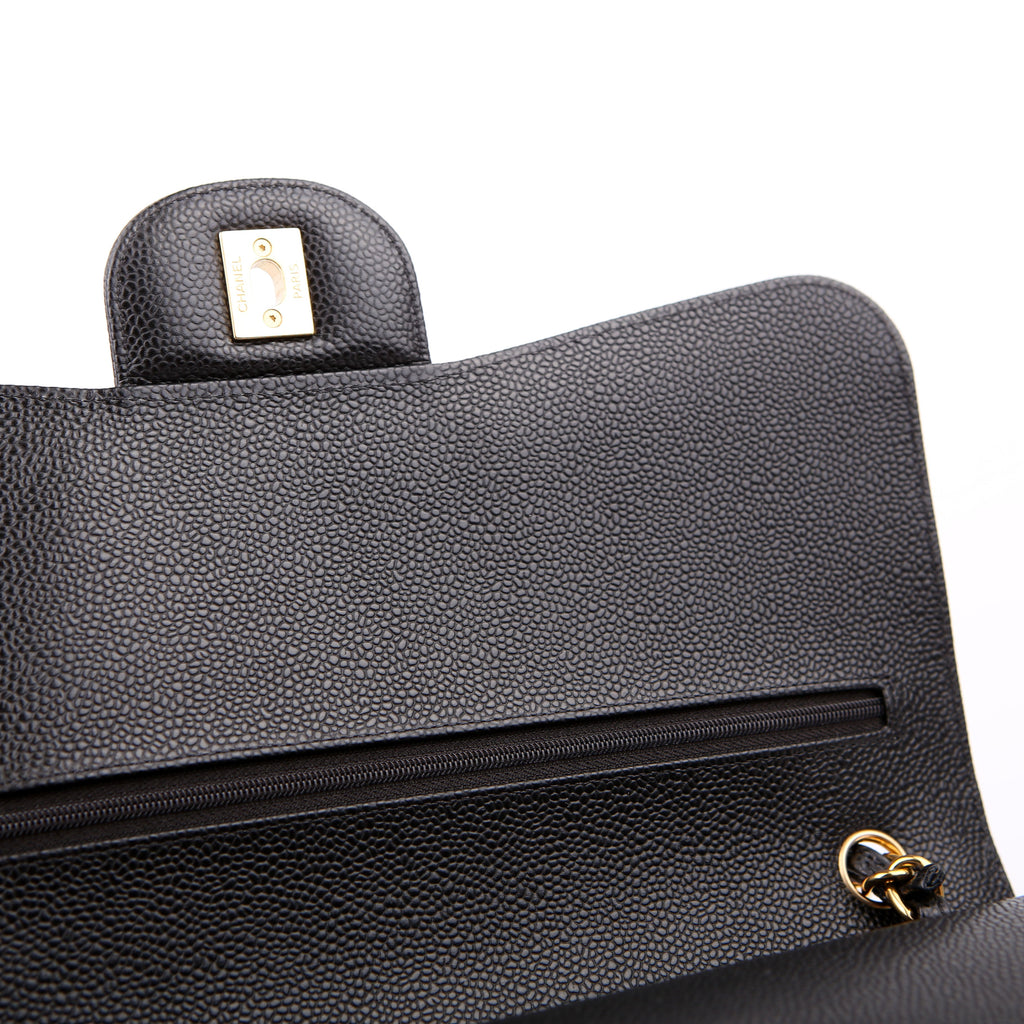 Classic Flap Jumbo Caviar RFID Black/Gold