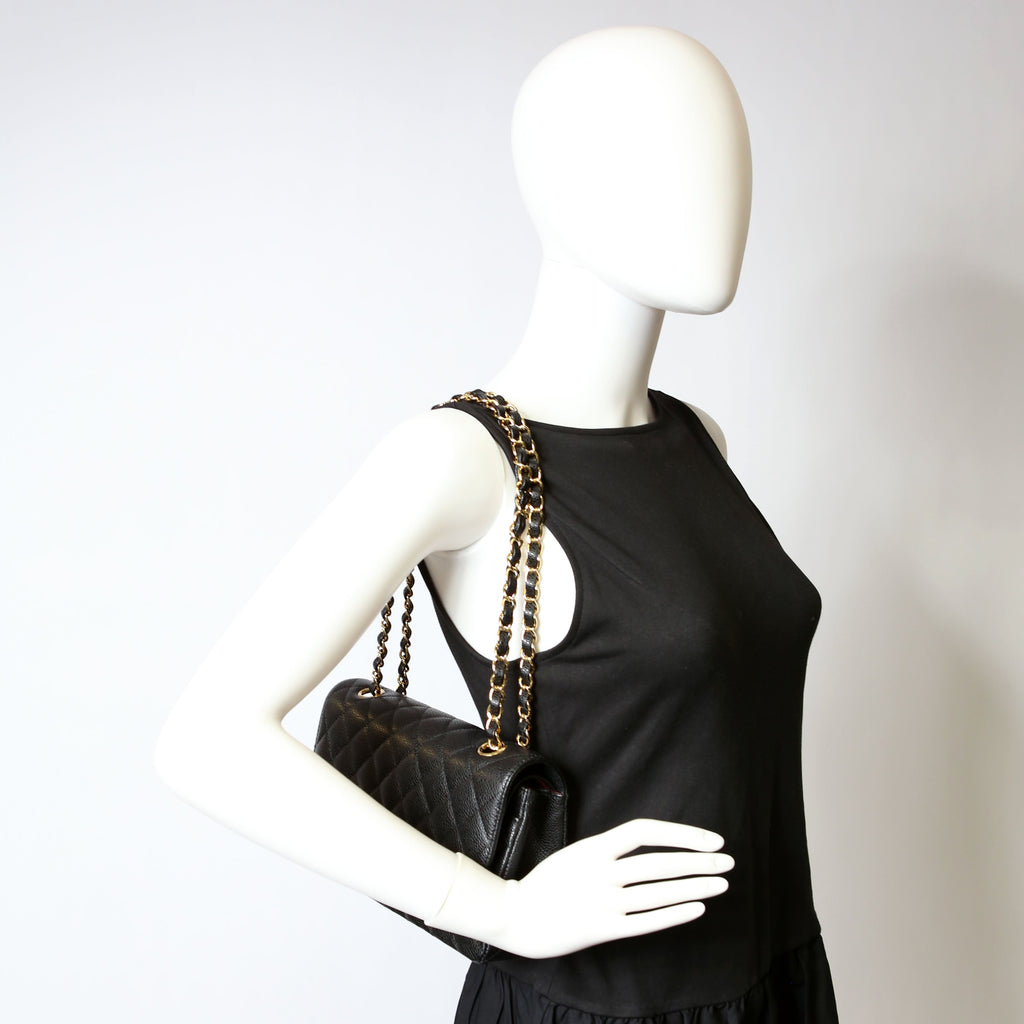 Classic Flap Small Caviar 27M Black