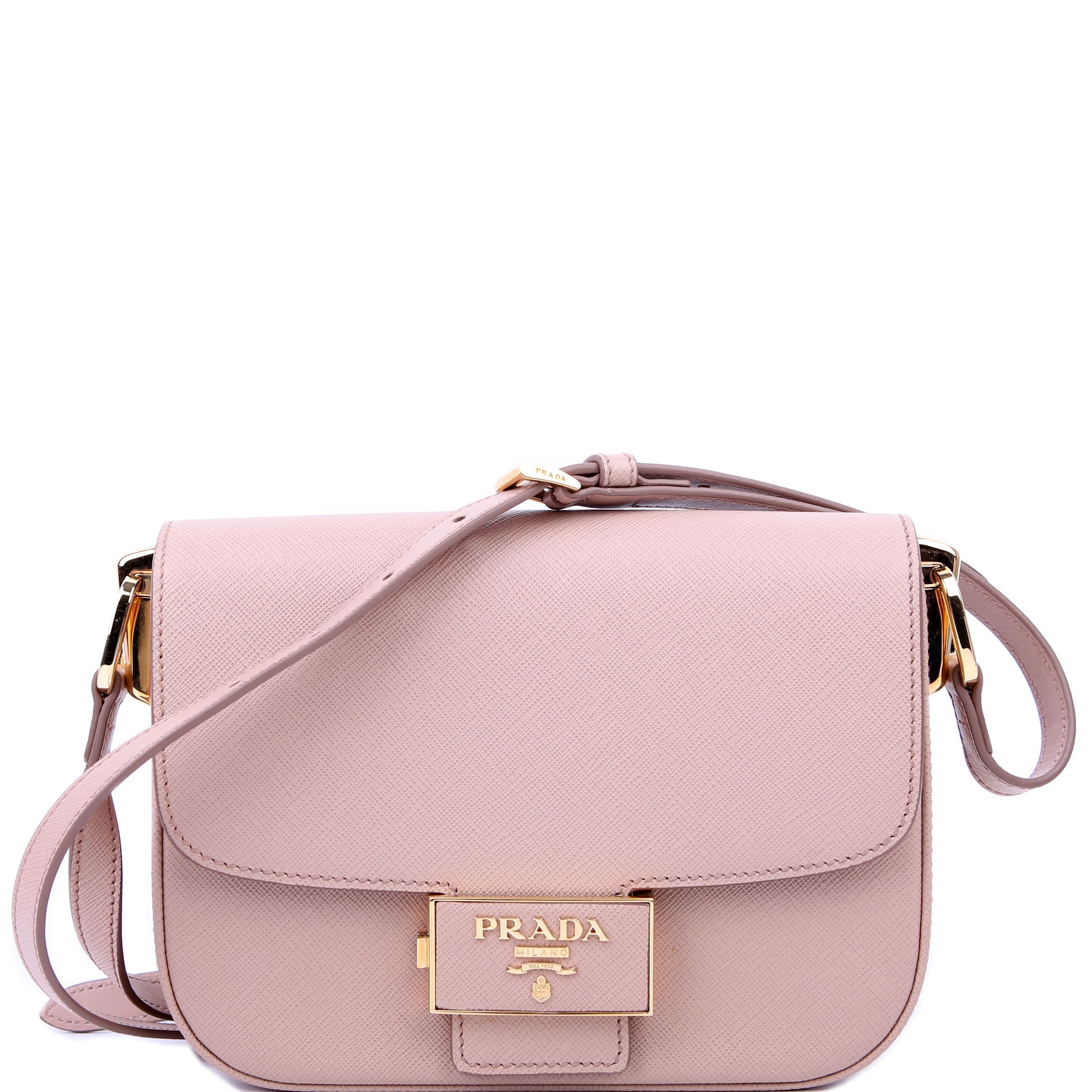 Prada Saffiano Lux Embleme Flap Tan