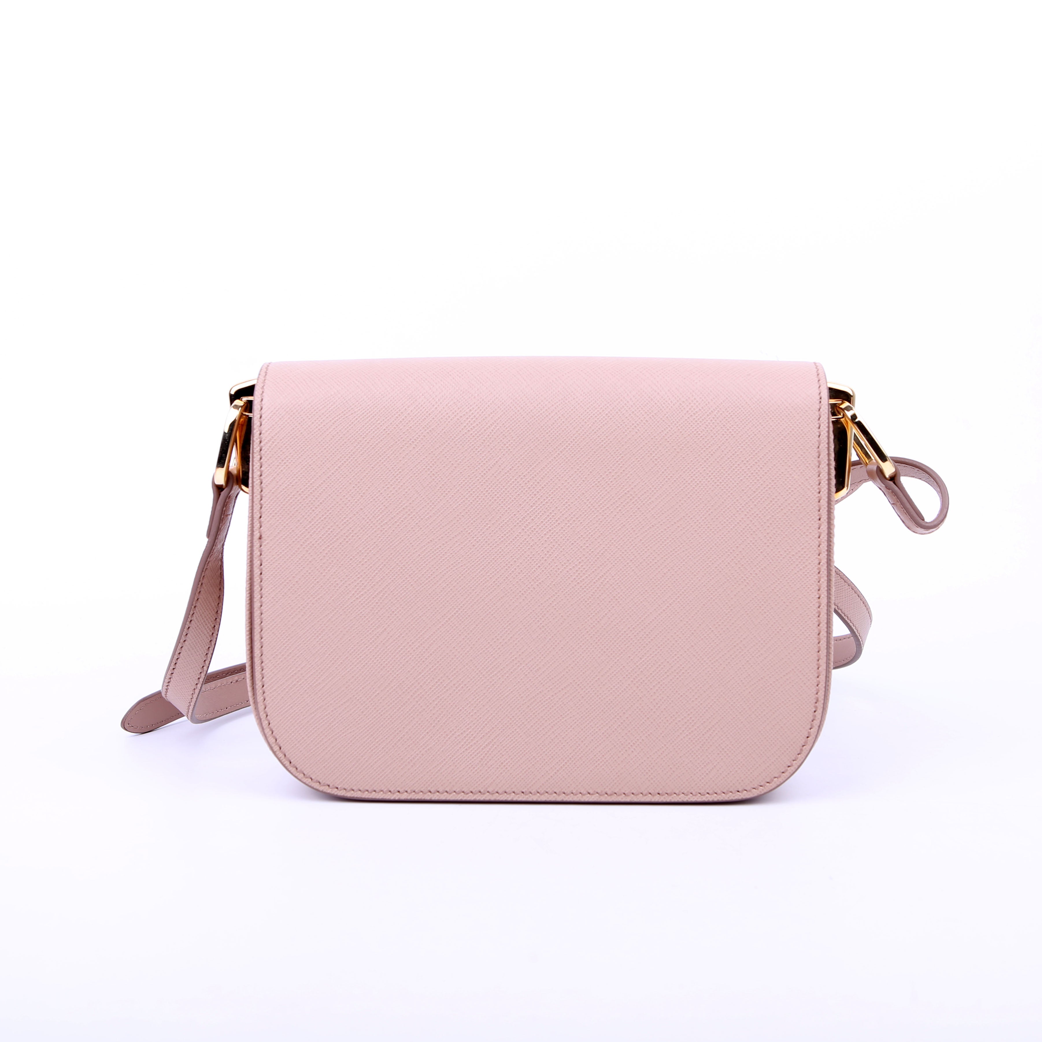 Prada Saffiano Lux Embleme Flap Tan