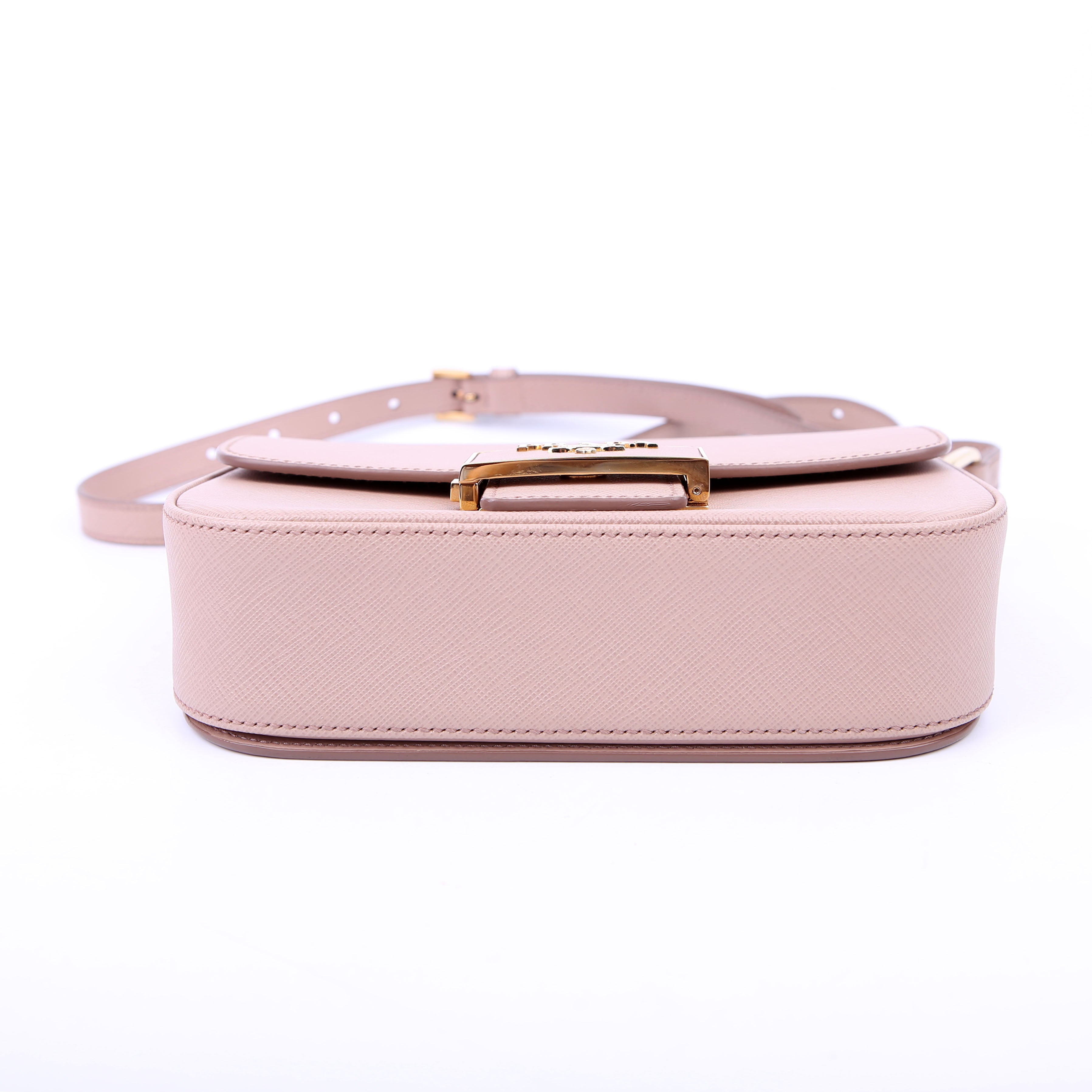 Prada Saffiano Lux Embleme Flap Tan