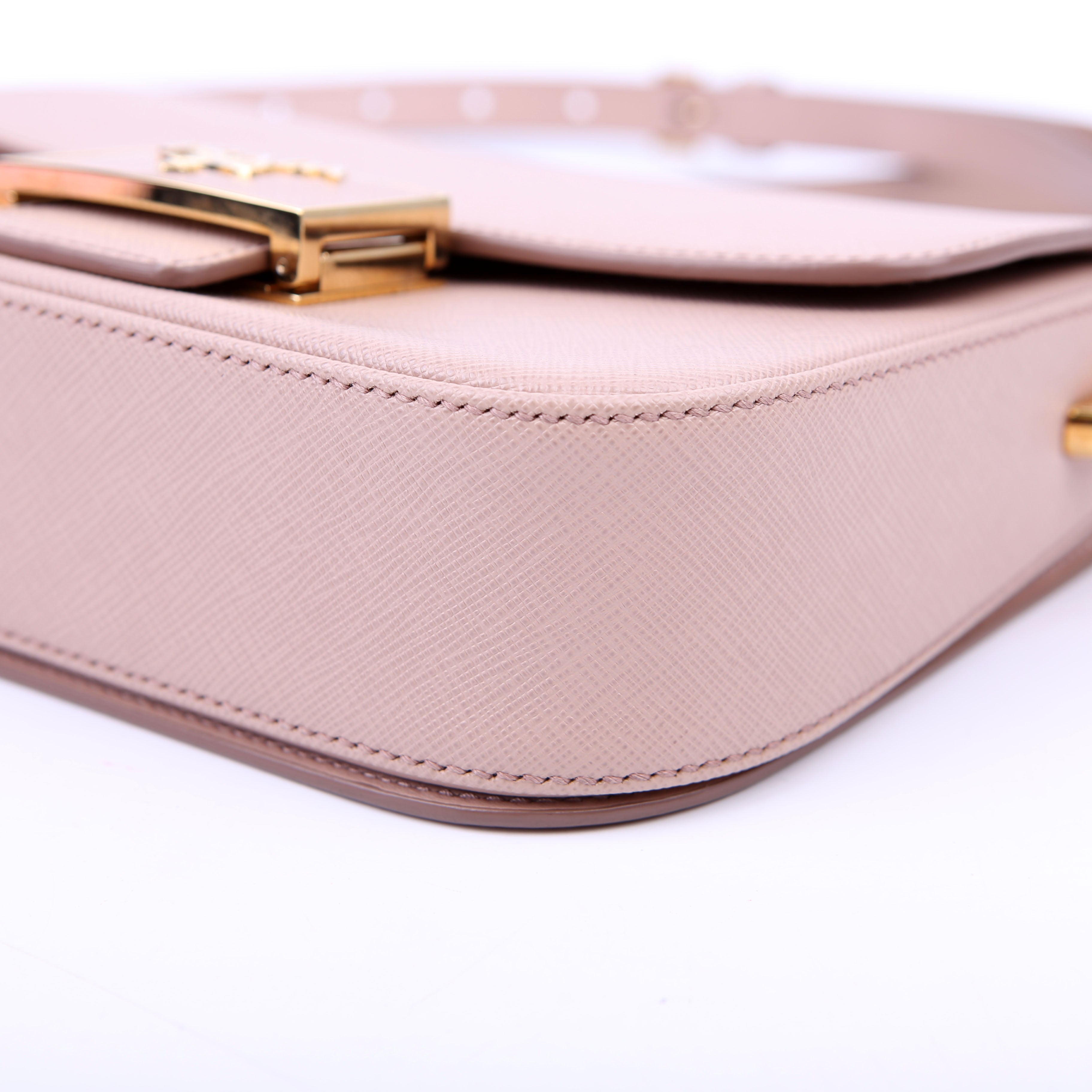 Prada Saffiano Lux Embleme Flap Tan