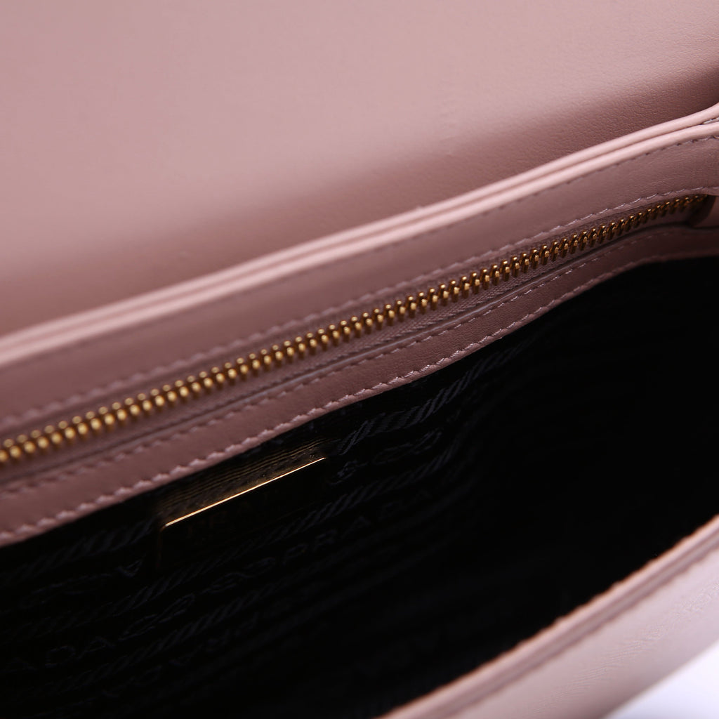 Prada Saffiano Lux Embleme Flap Tan